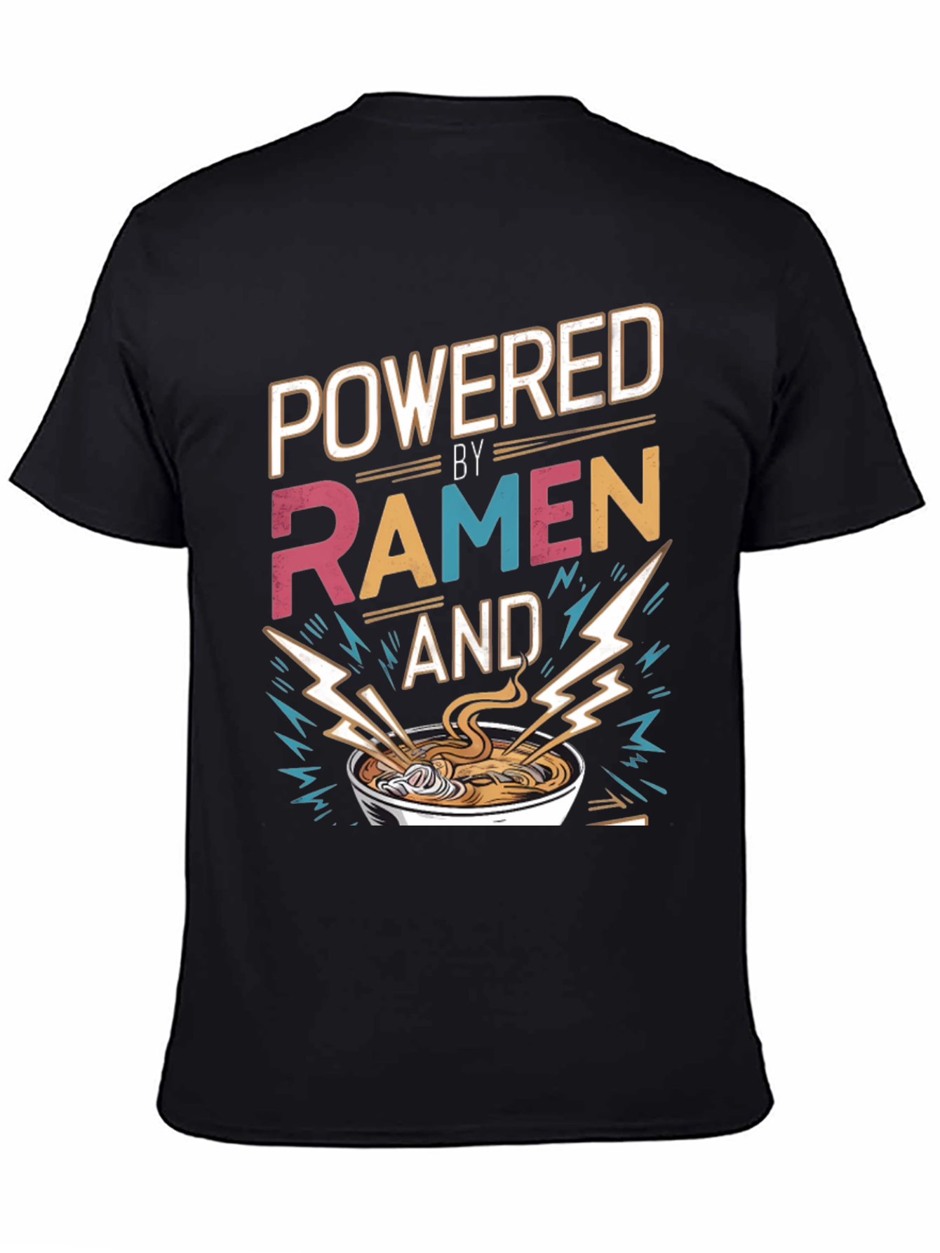 Powered By Ramen T-Shirt - Graphic Tee Foodie Fashion