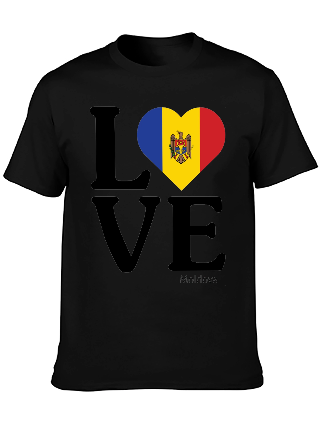 Love Moldova Flag Heart T-Shirt
