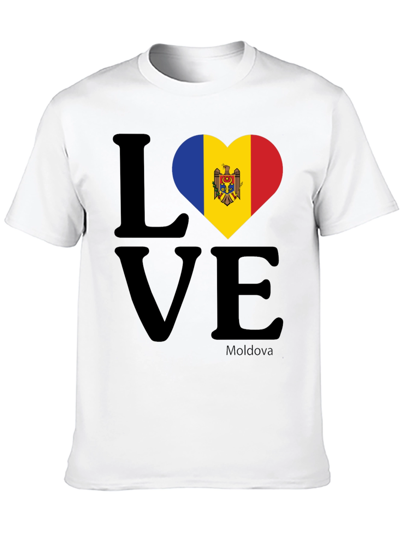 Love Moldova Flag Heart T-Shirt