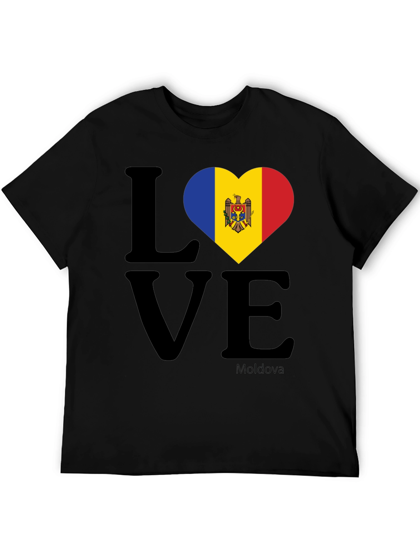 Love Moldova Flag Heart T-Shirt