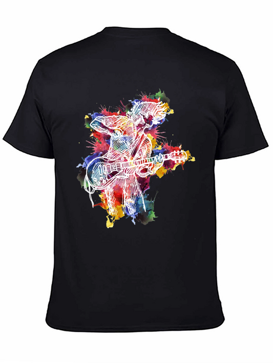 Colorful Guitarist Graphic Tee - Music Lover T-Shirt