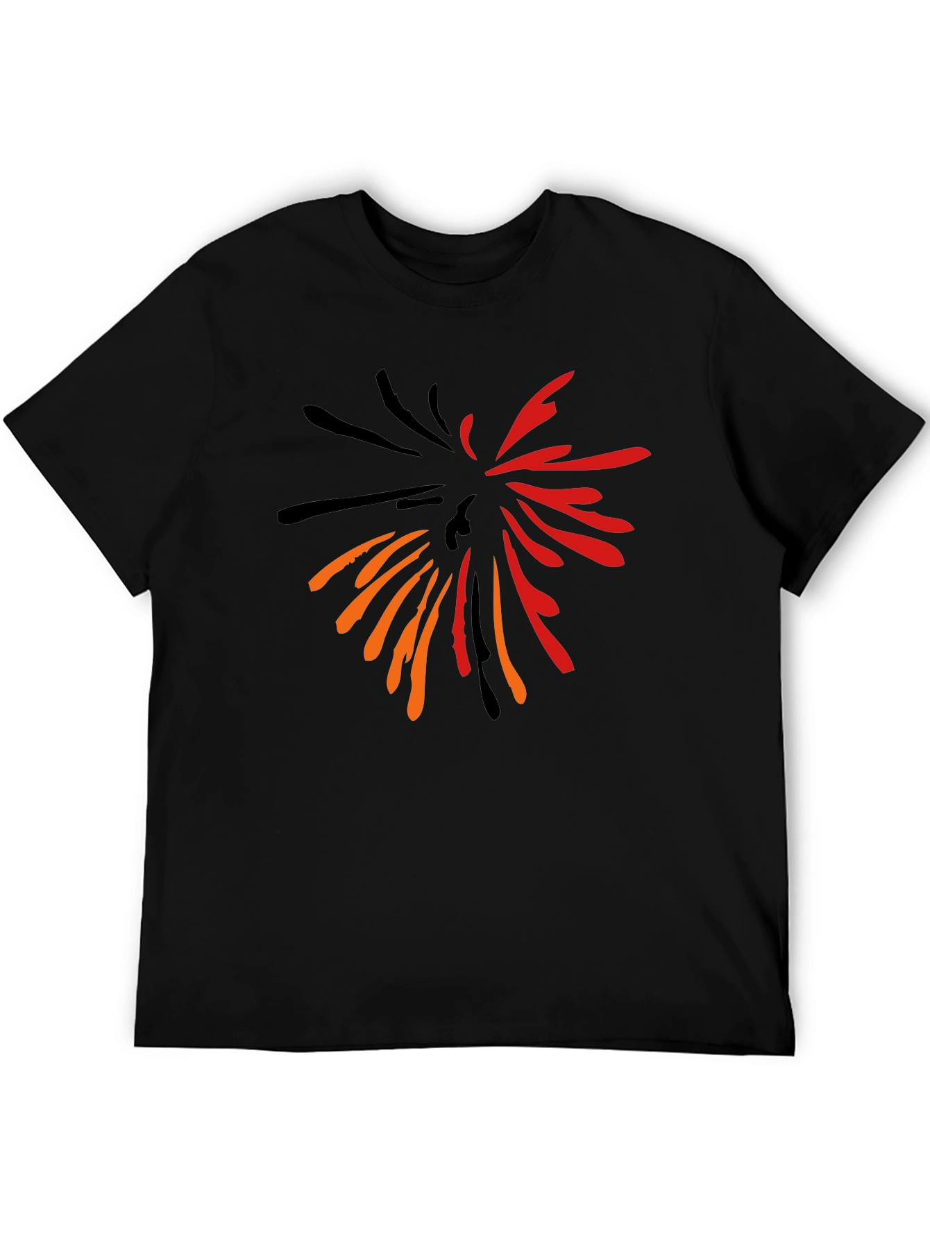 Abstract Burst Graphic Print Black T-Shirt