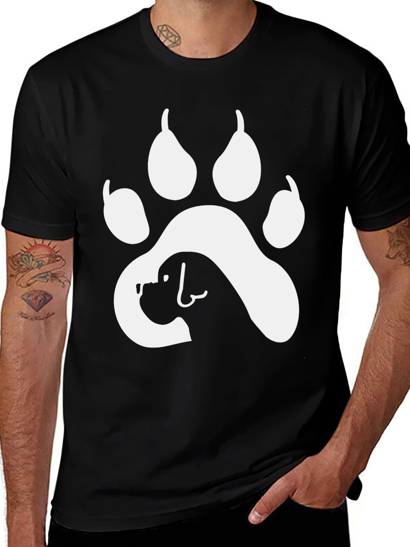 Dog Paw Print T-Shirt - Animal Lover Tee