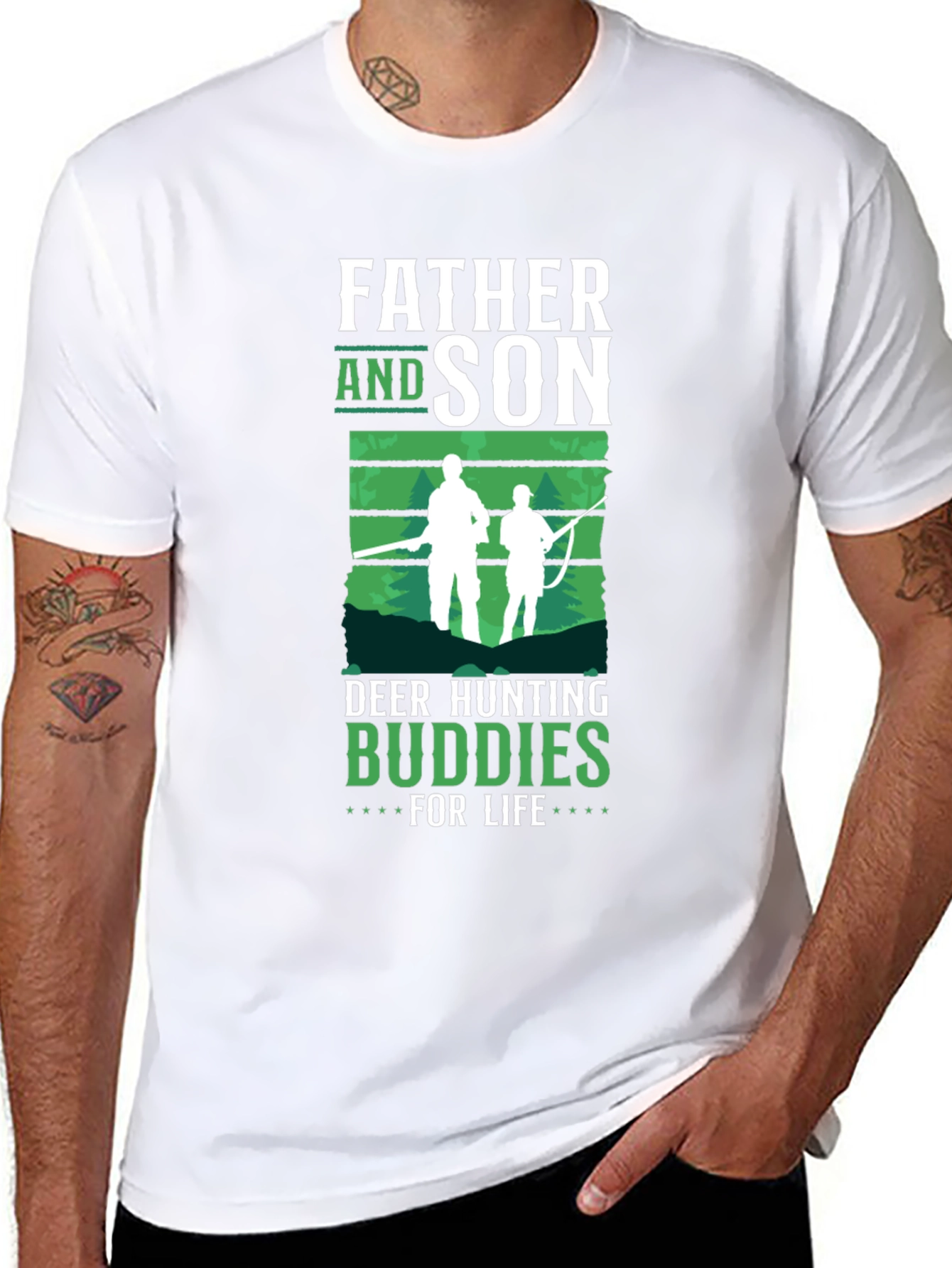 Father and Son Deer Hunting Buddies T-Shirt