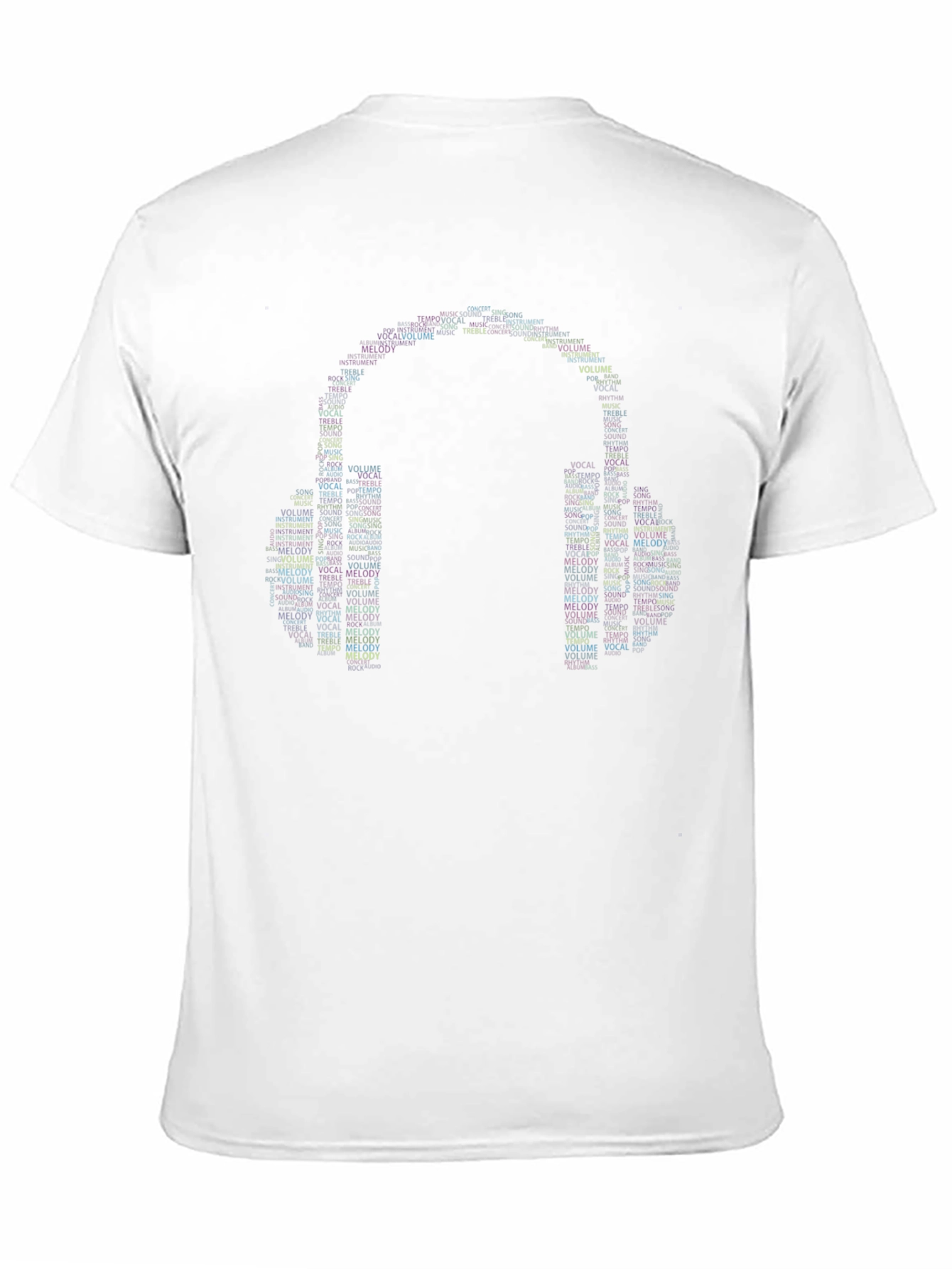 Music Lovers Word Art Headphones Graphic T-Shirt