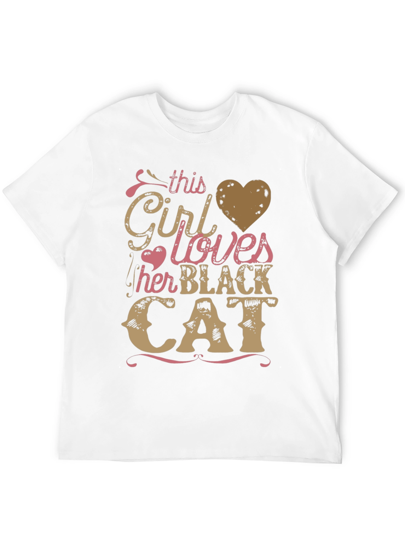Girl Loves Black Cat Graphic Tee