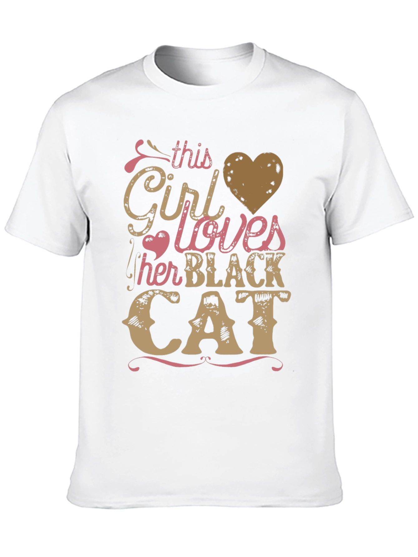 Girl Loves Black Cat Graphic Tee