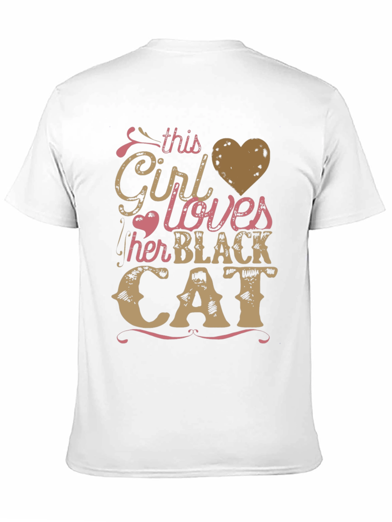 Girl Loves Black Cat Graphic Tee