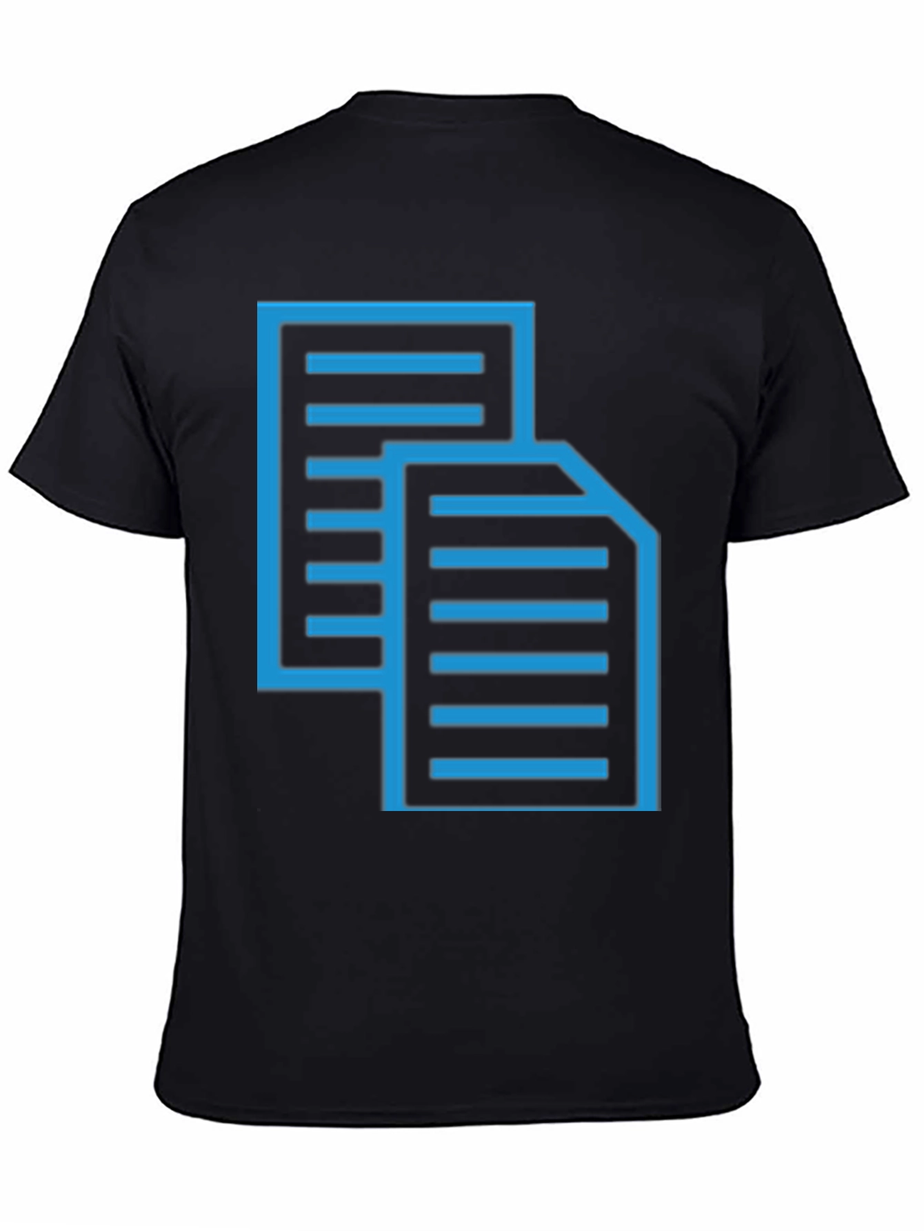 Blue Print Graphic Black T-Shirt