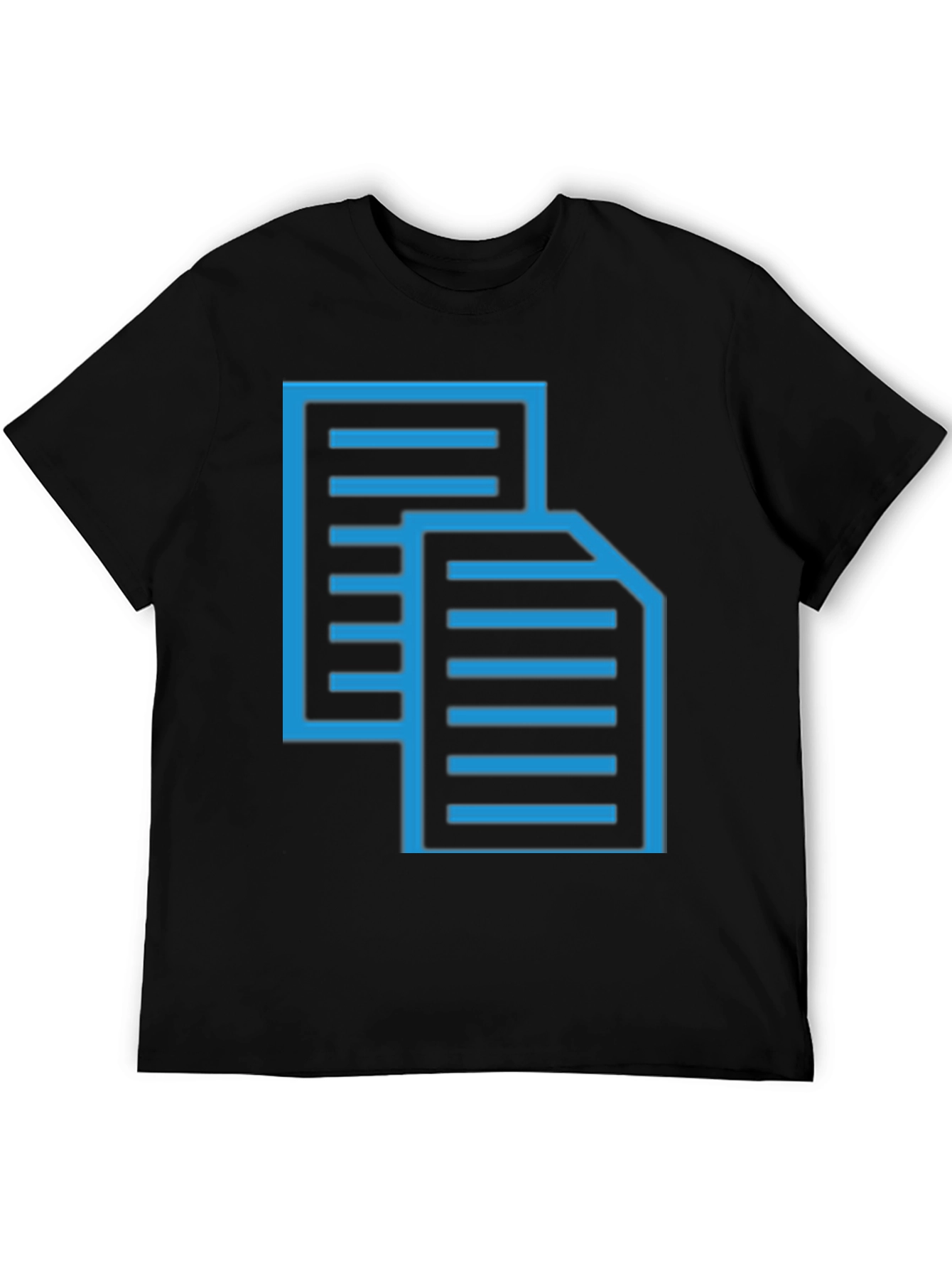 Blue Print Graphic Black T-Shirt