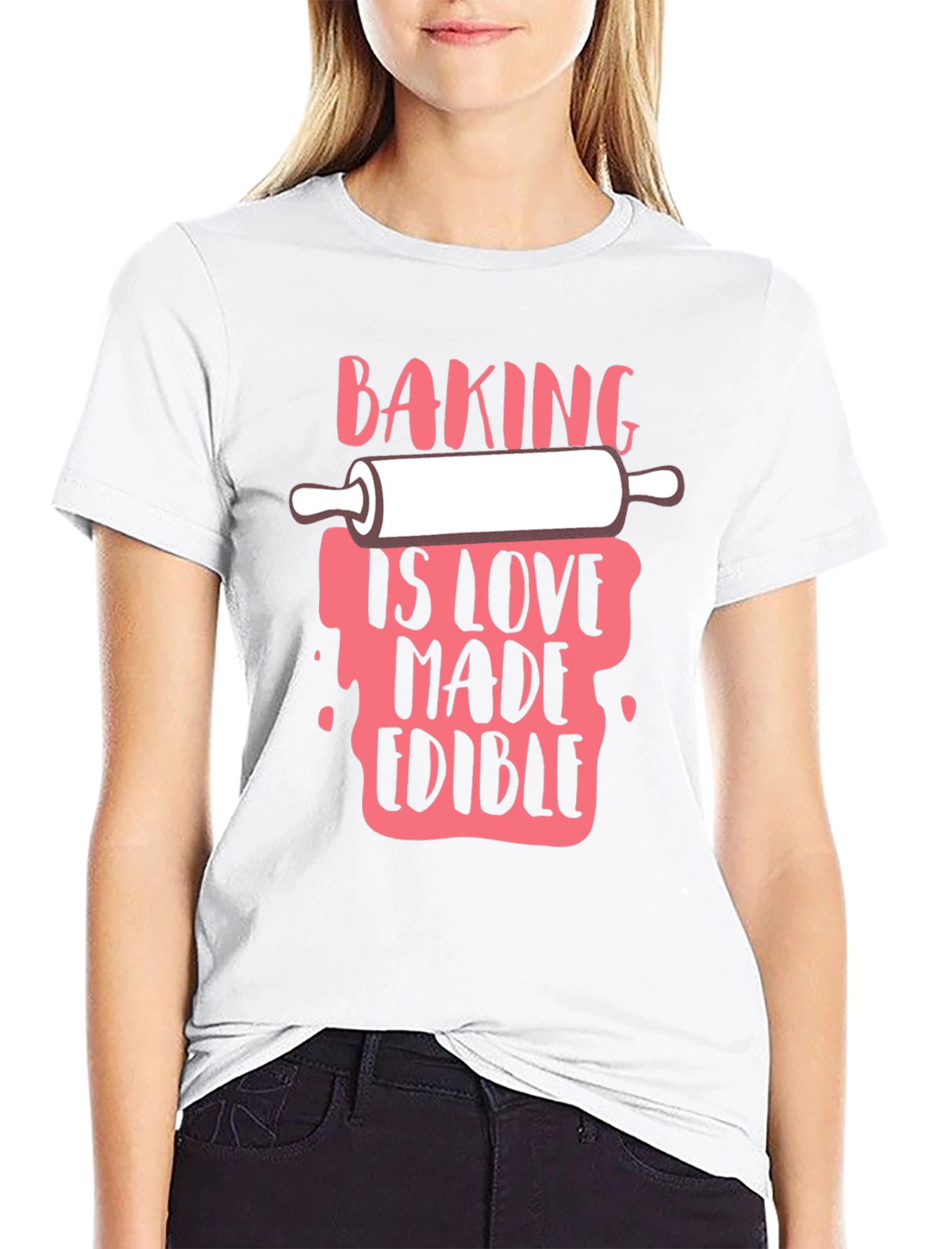 Baking Is Love Made Edible Black T-Shirt
