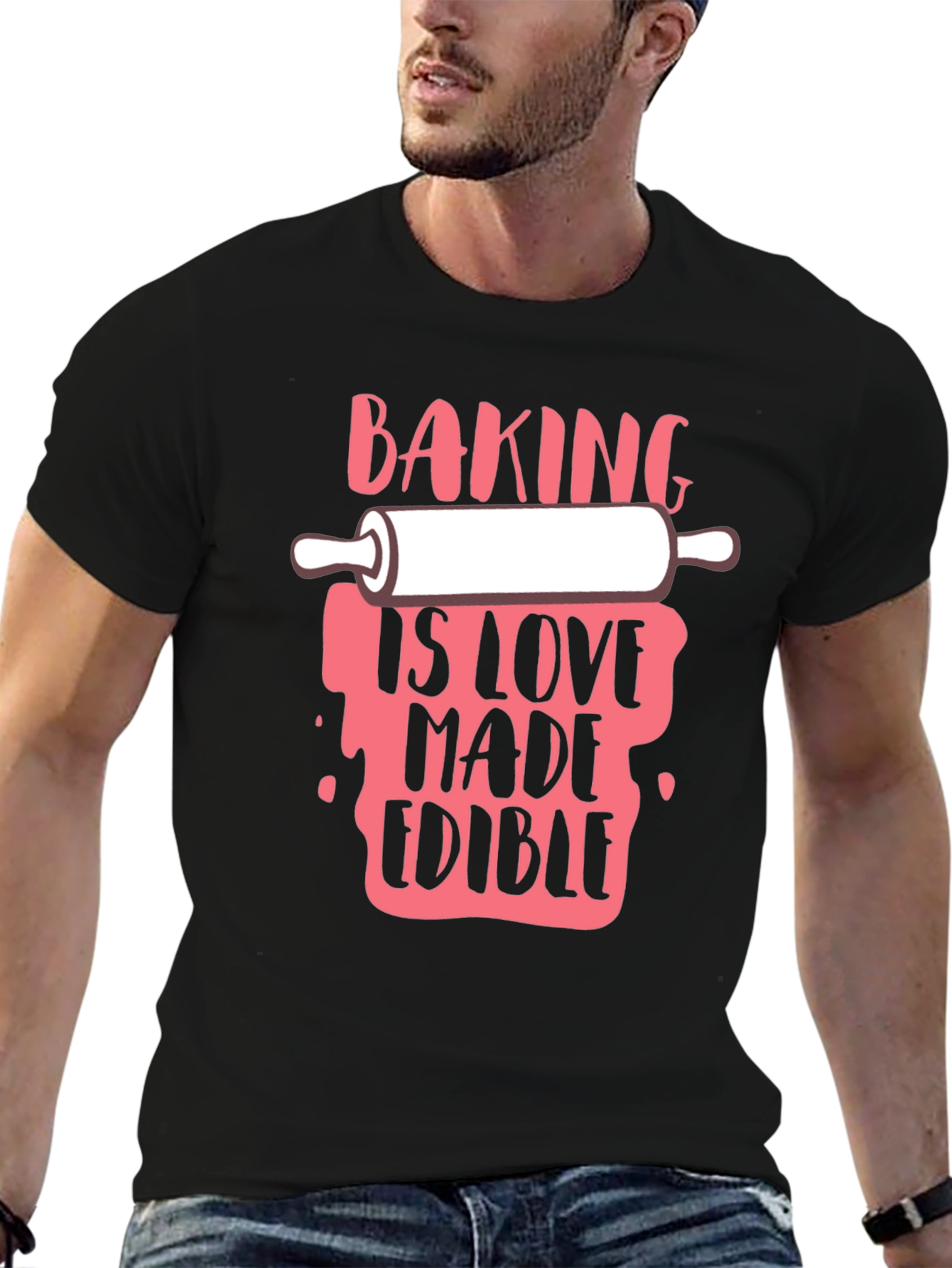 Baking Is Love Made Edible Black T-Shirt