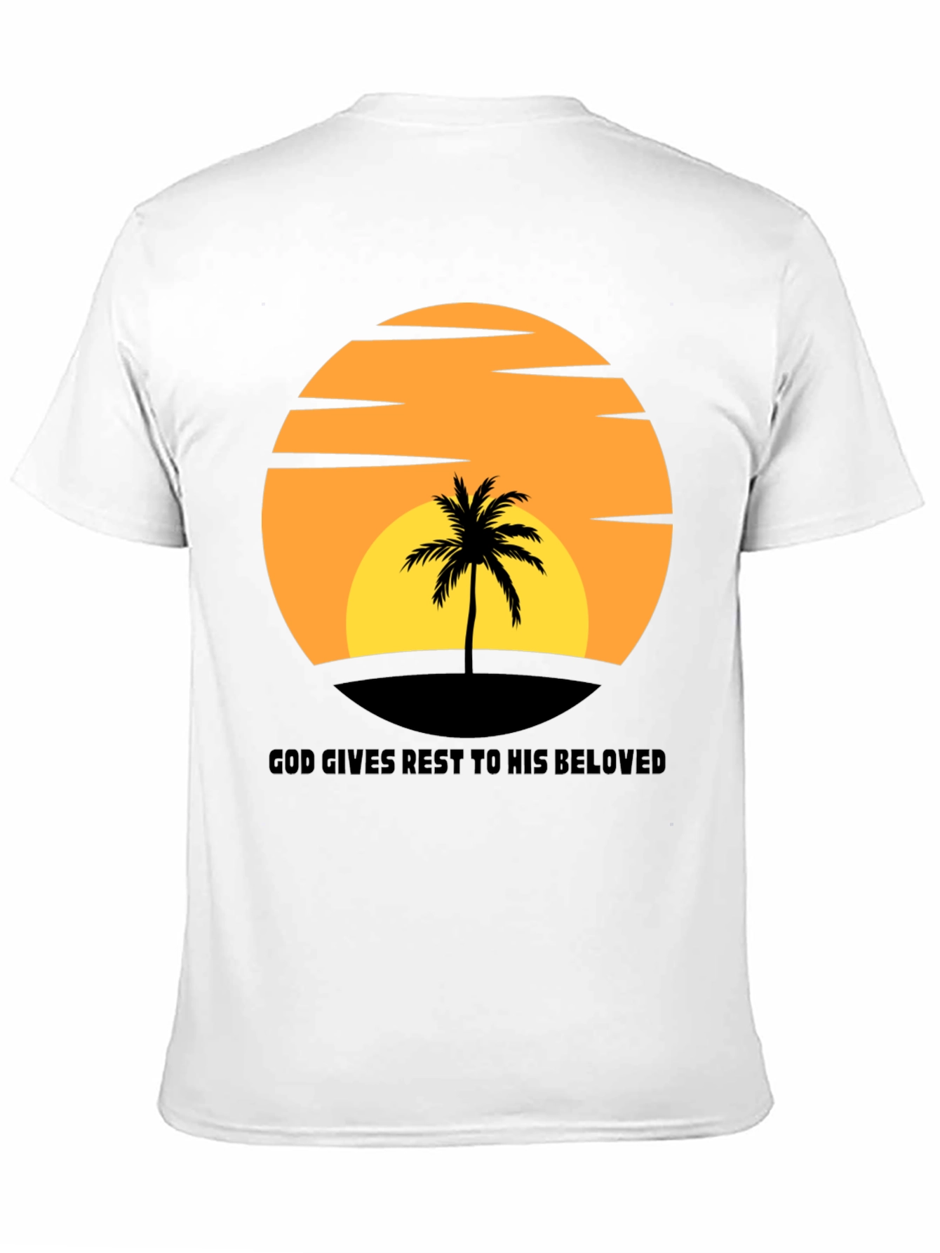 Sunset Palm T-Shirt: God Gives Rest