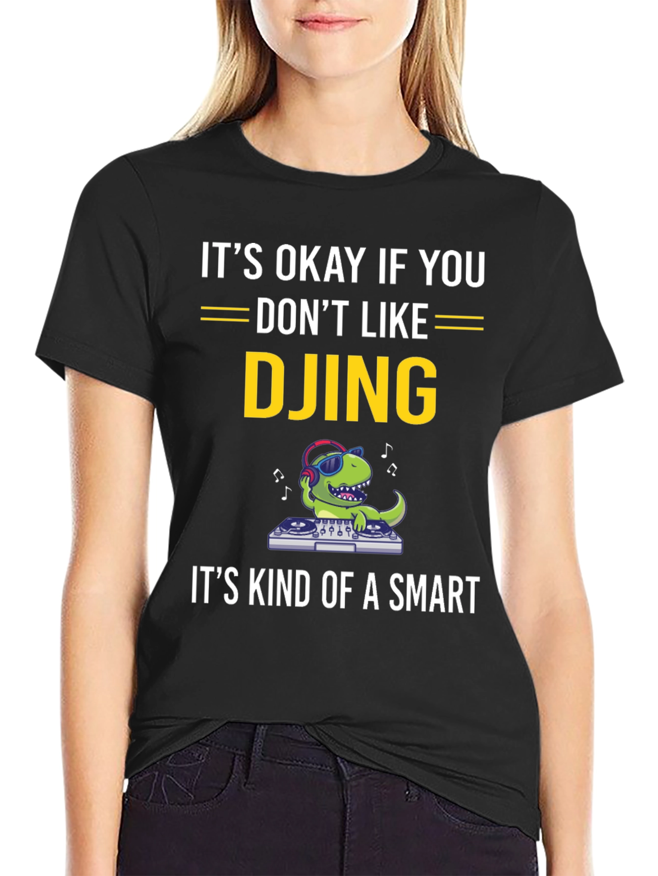 DJ Dinosaur T-Shirt Funny Music Tee