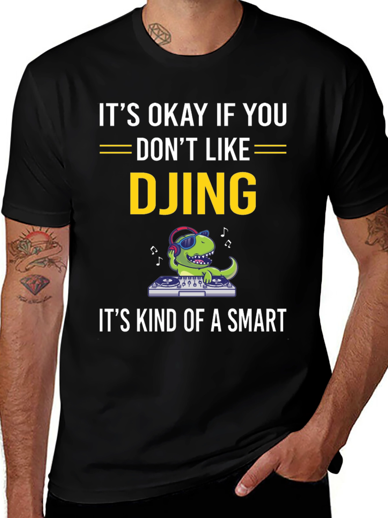 DJ Dinosaur T-Shirt Funny Music Tee