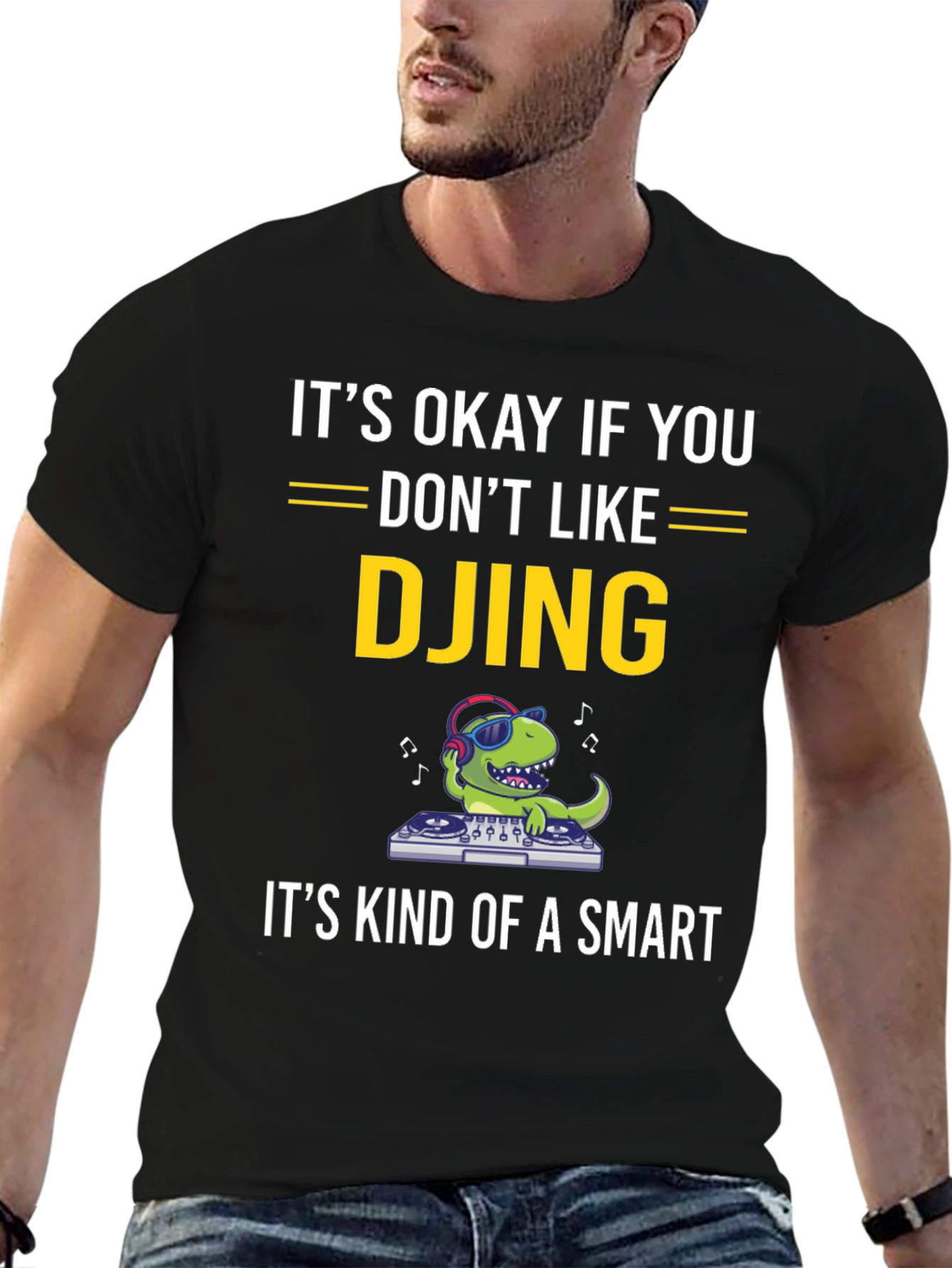 DJ Dinosaur T-Shirt Funny Music Tee