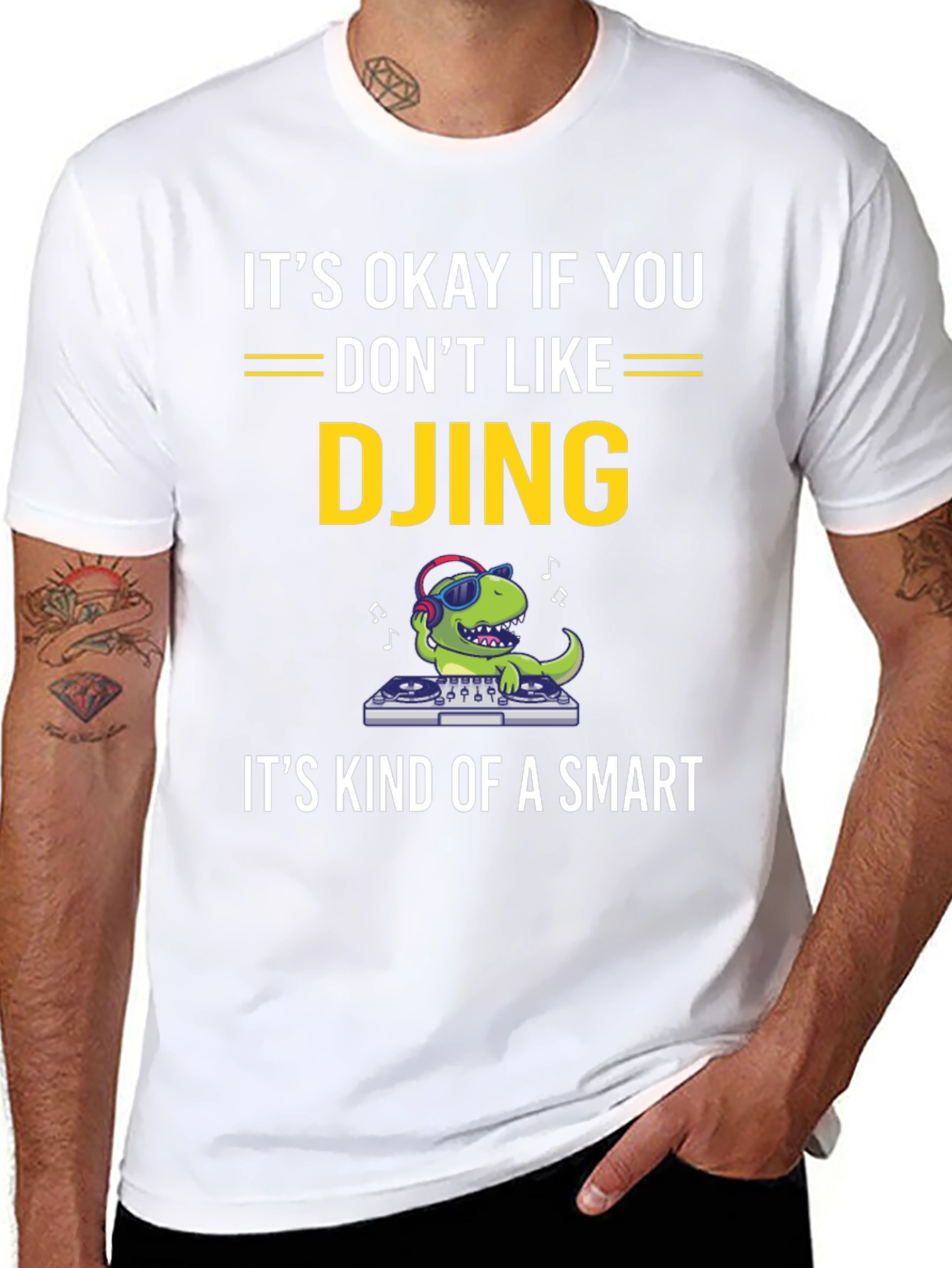 DJ Dinosaur T-Shirt Funny Music Tee