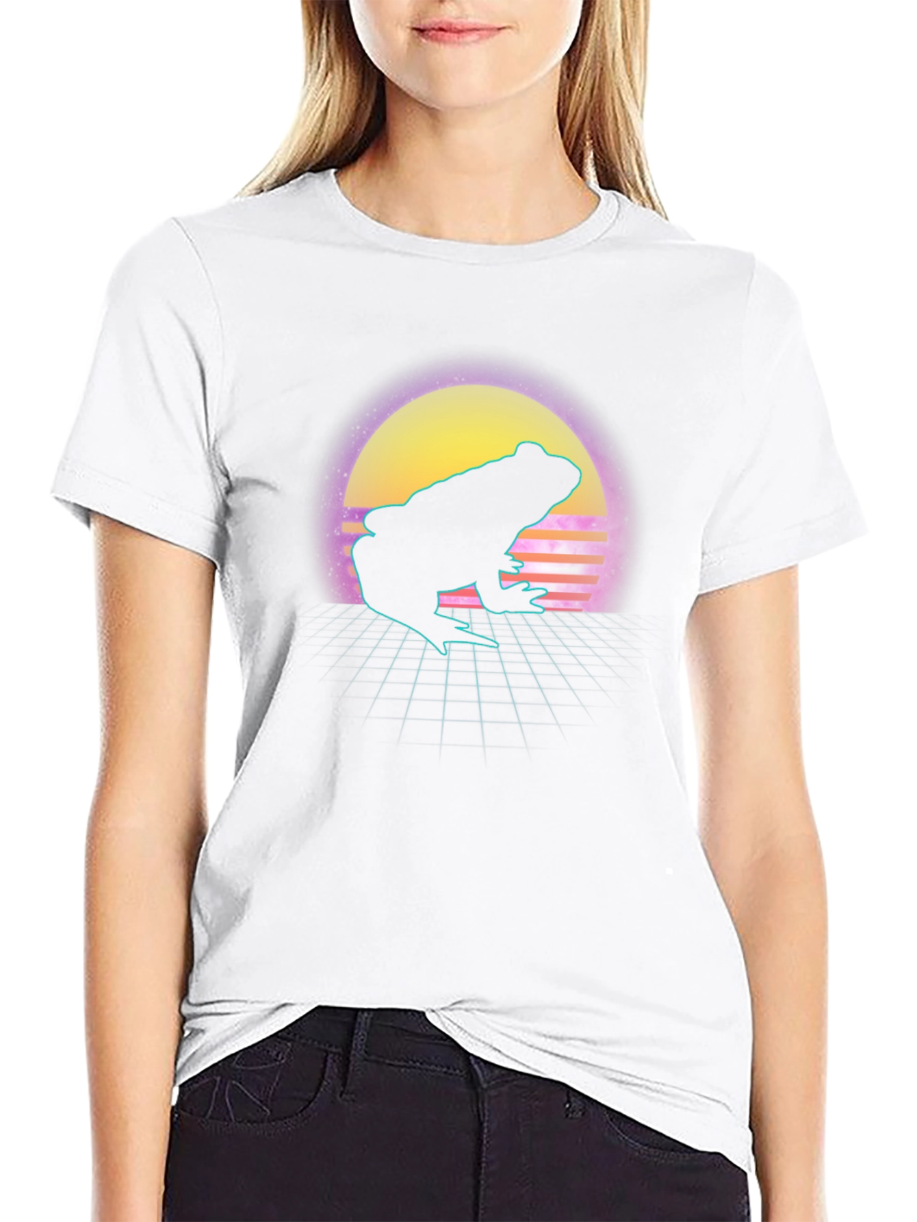Retro Frog T-Shirt - Synthwave Style