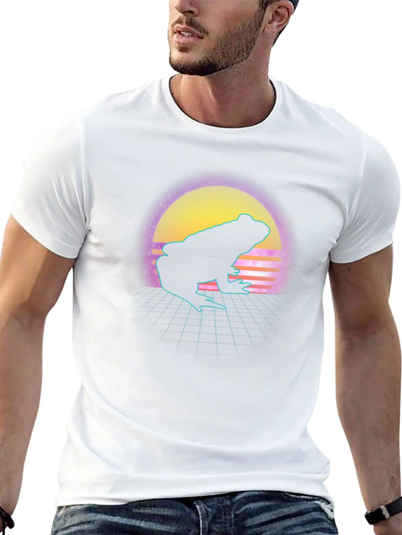 Retro Frog T-Shirt - Synthwave Style