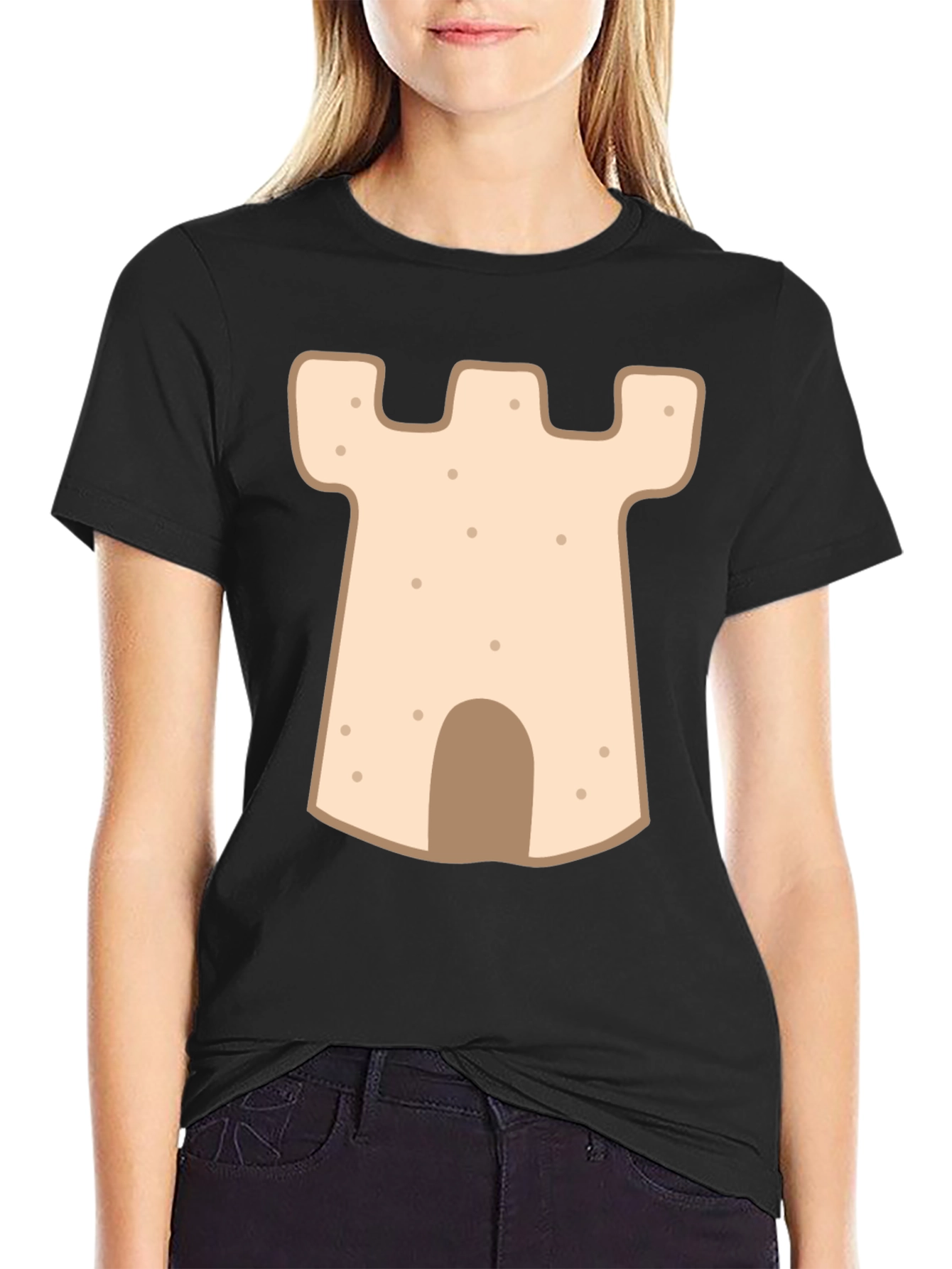 Sandcastle Graphic Tee - Black Cotton Comfort