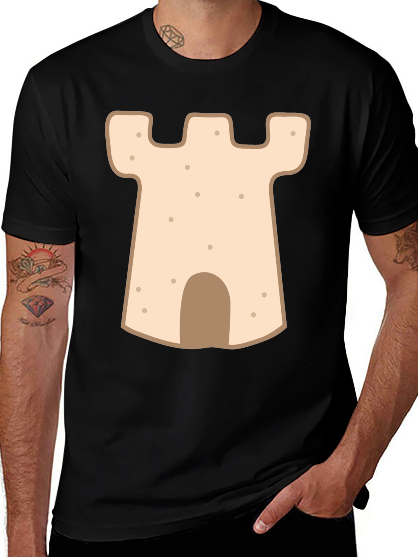 Sandcastle Graphic Tee - Black Cotton Comfort