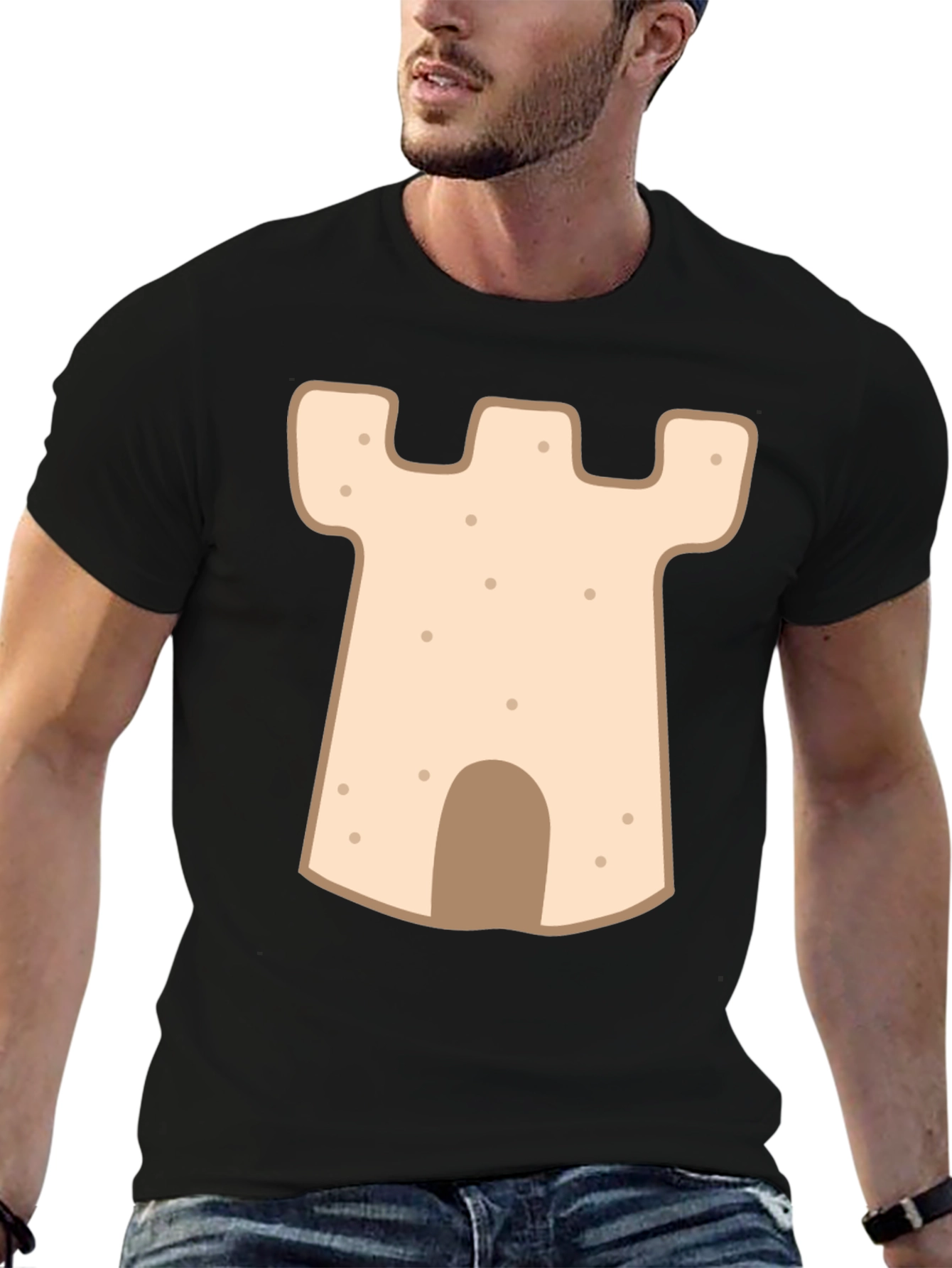 Sandcastle Graphic Tee - Black Cotton Comfort