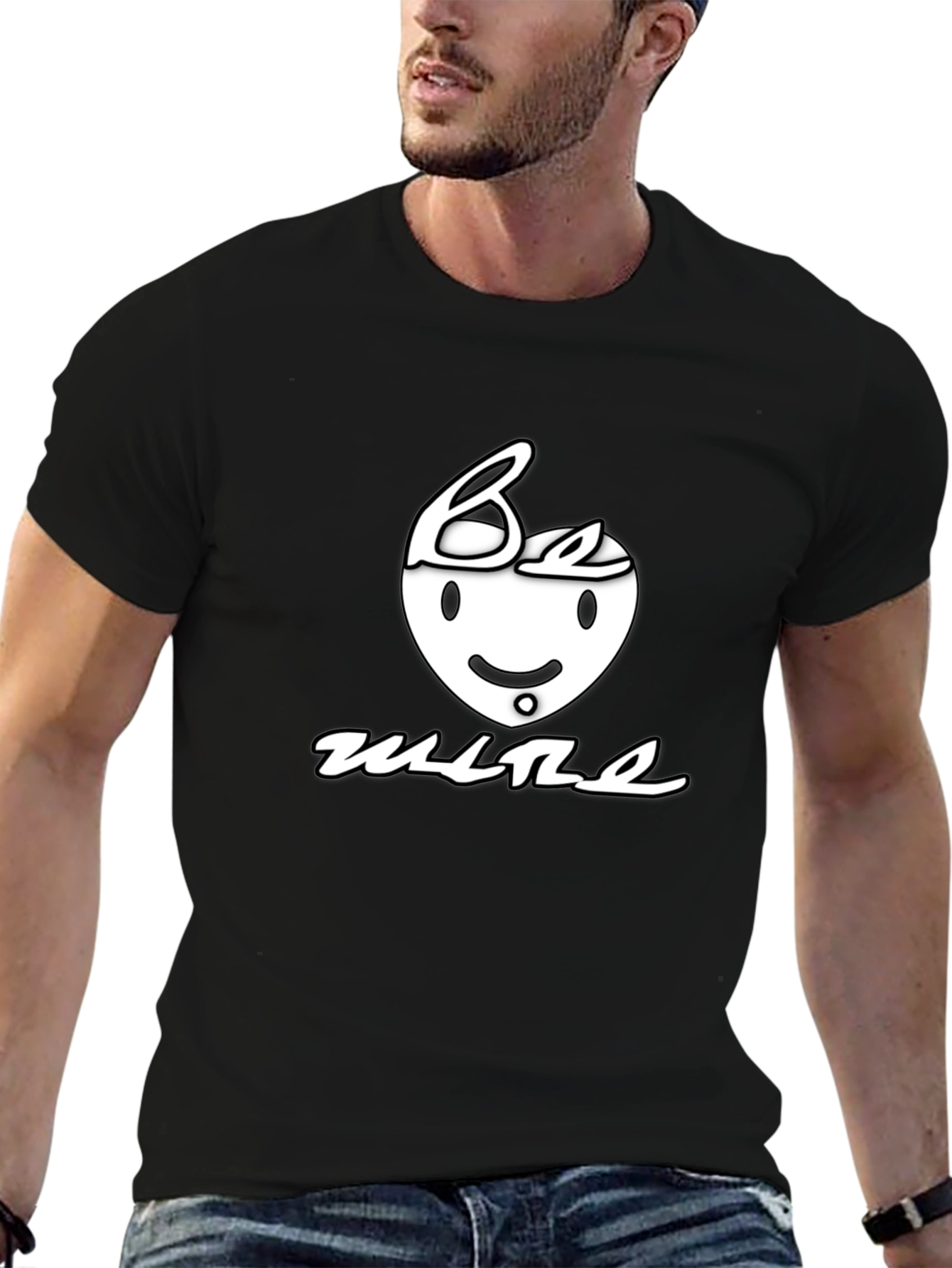 Be Mine Graphic Print Black T-Shirt