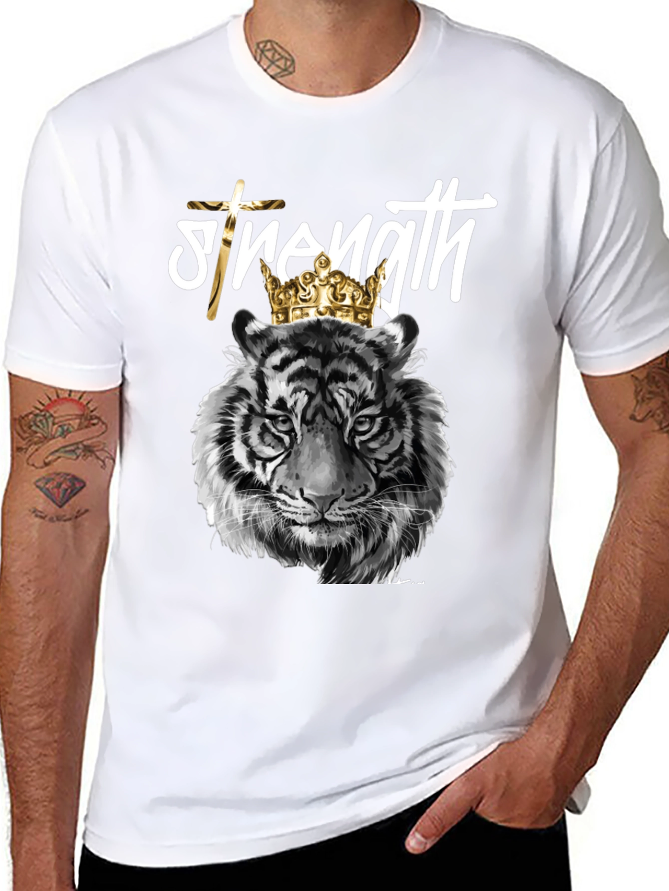 Strength Tiger Graphic Tee - Black T-Shirt