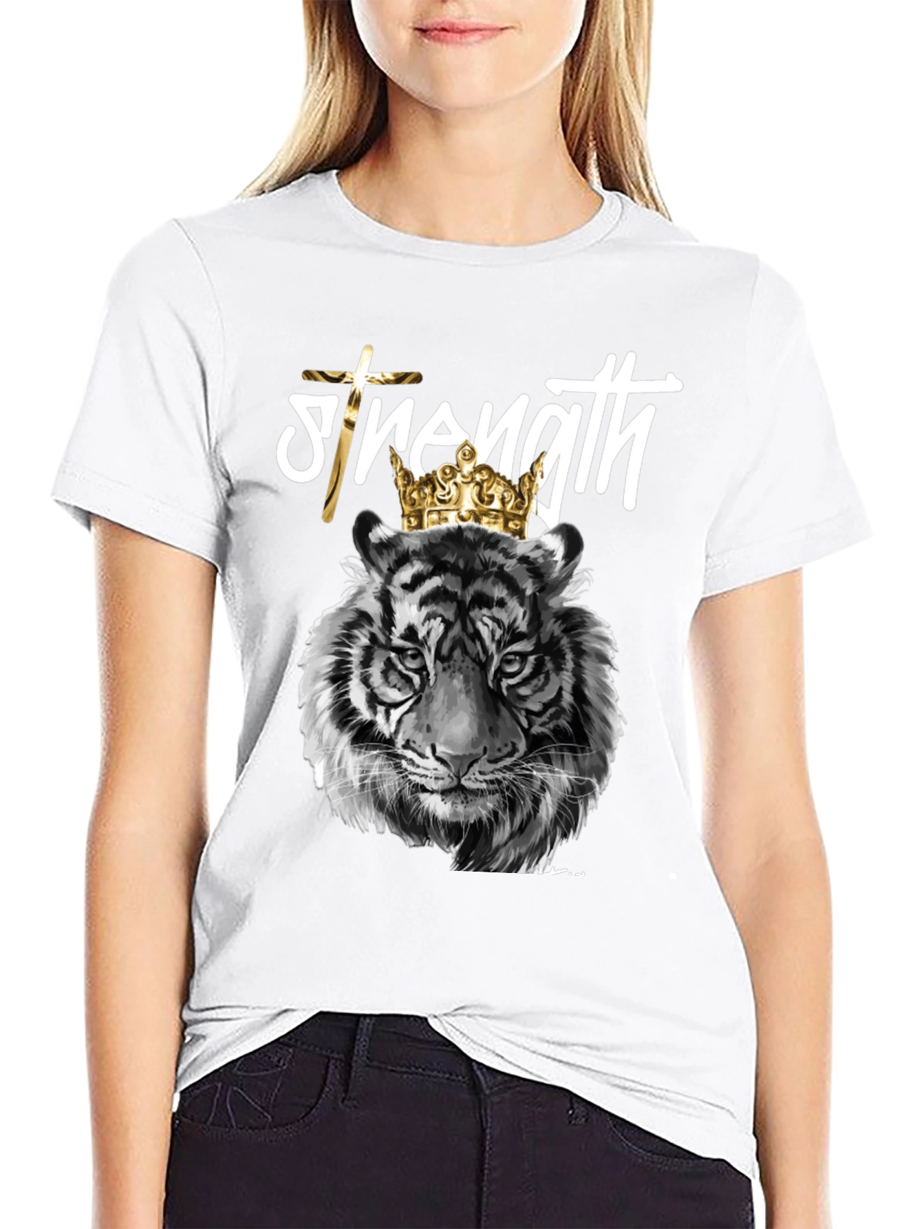 Strength Tiger Graphic Tee - Black T-Shirt