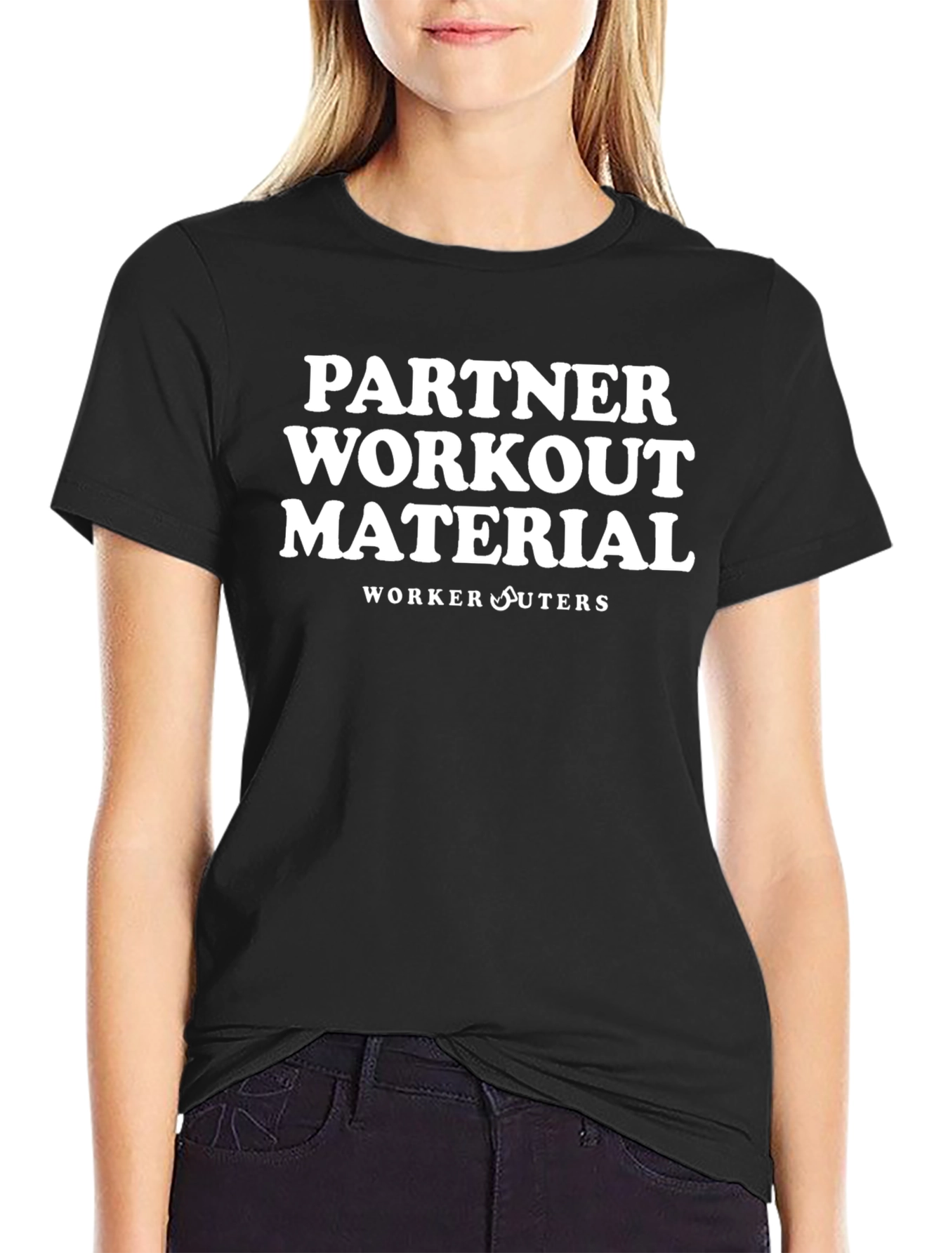 Partner Workout Material Black T-Shirt