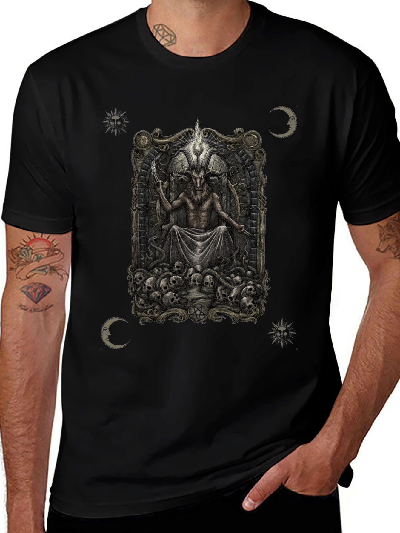 Occult Baphomet Graphic T-Shirt - Dark Satanic Tee