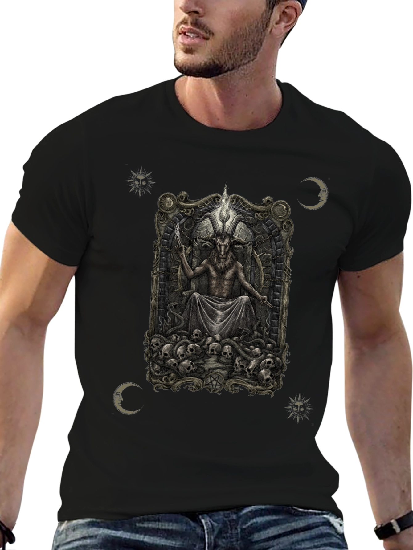 Occult Baphomet Graphic T-Shirt - Dark Satanic Tee