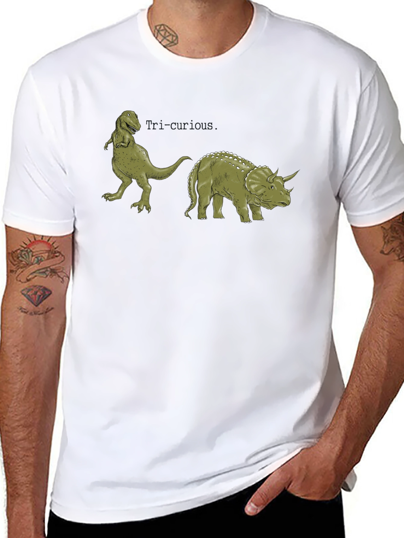 Tri-Curious Dinosaur Graphic Tee