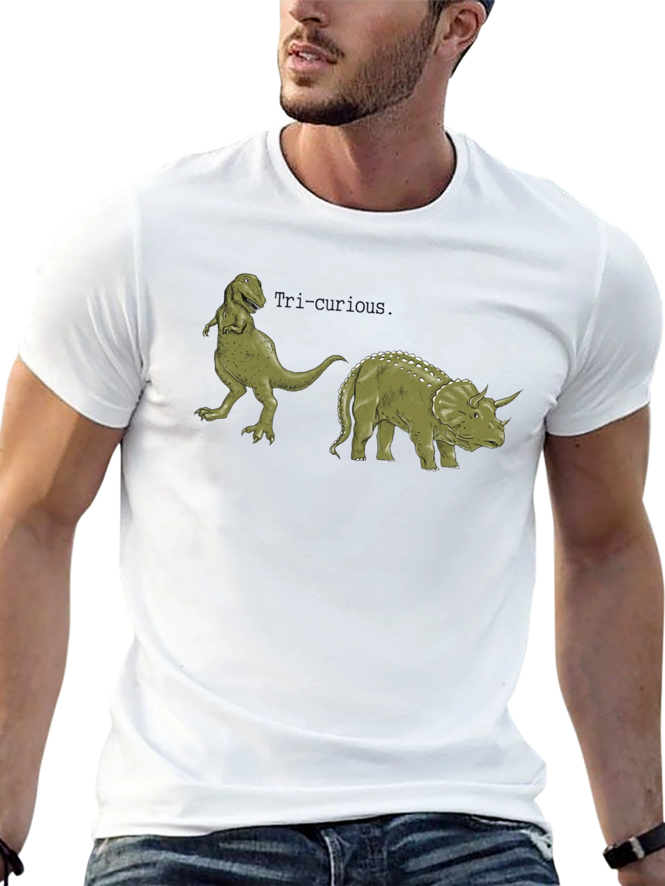 Tri-Curious Dinosaur Graphic Tee