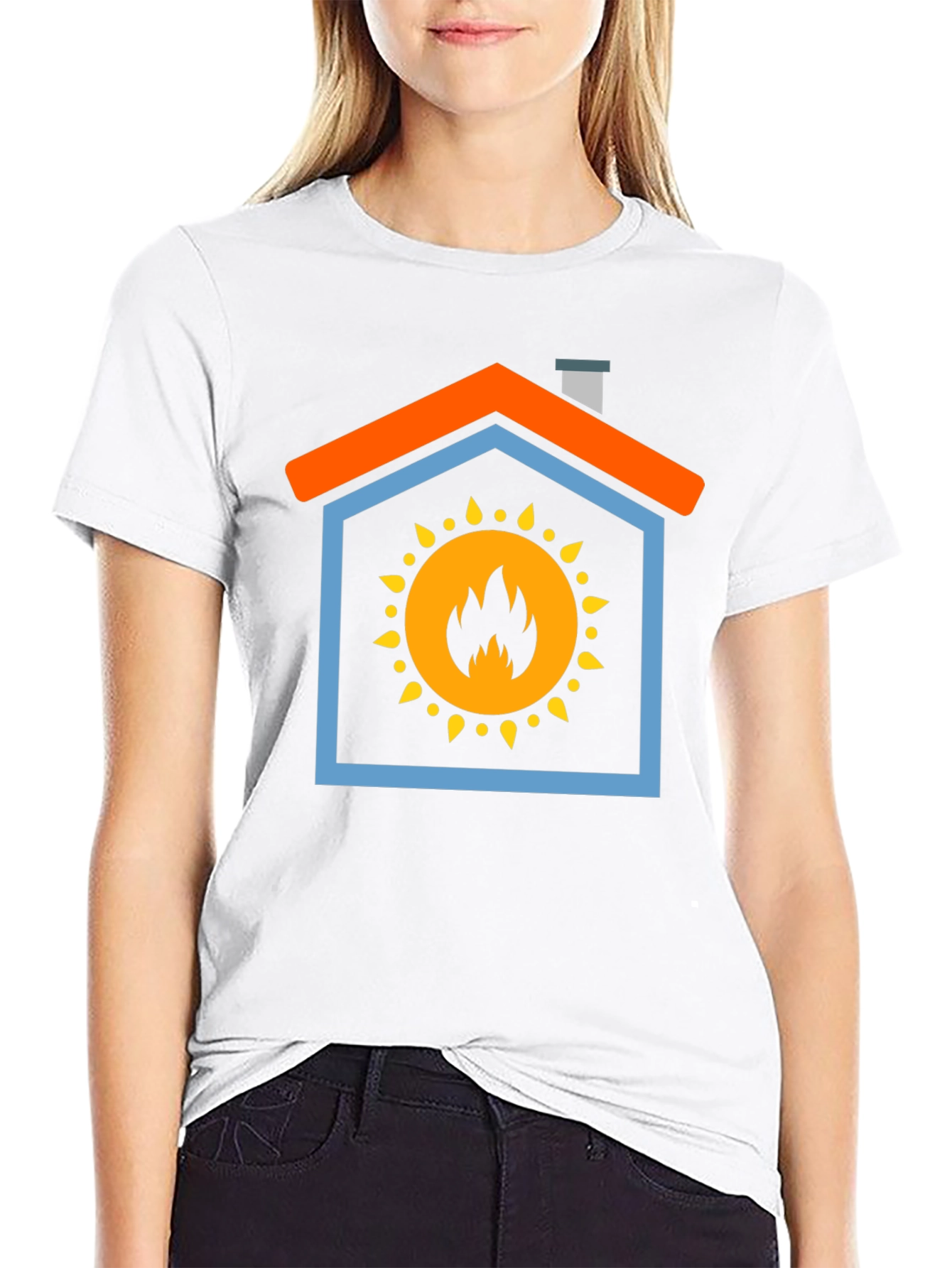 Fiery Home T-Shirt - Bold Graphic Design