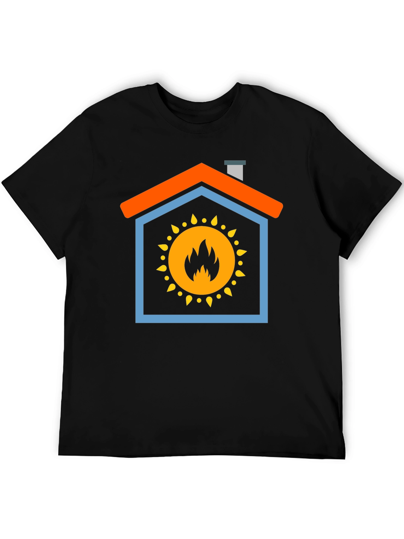 Fiery Home T-Shirt - Bold Graphic Design