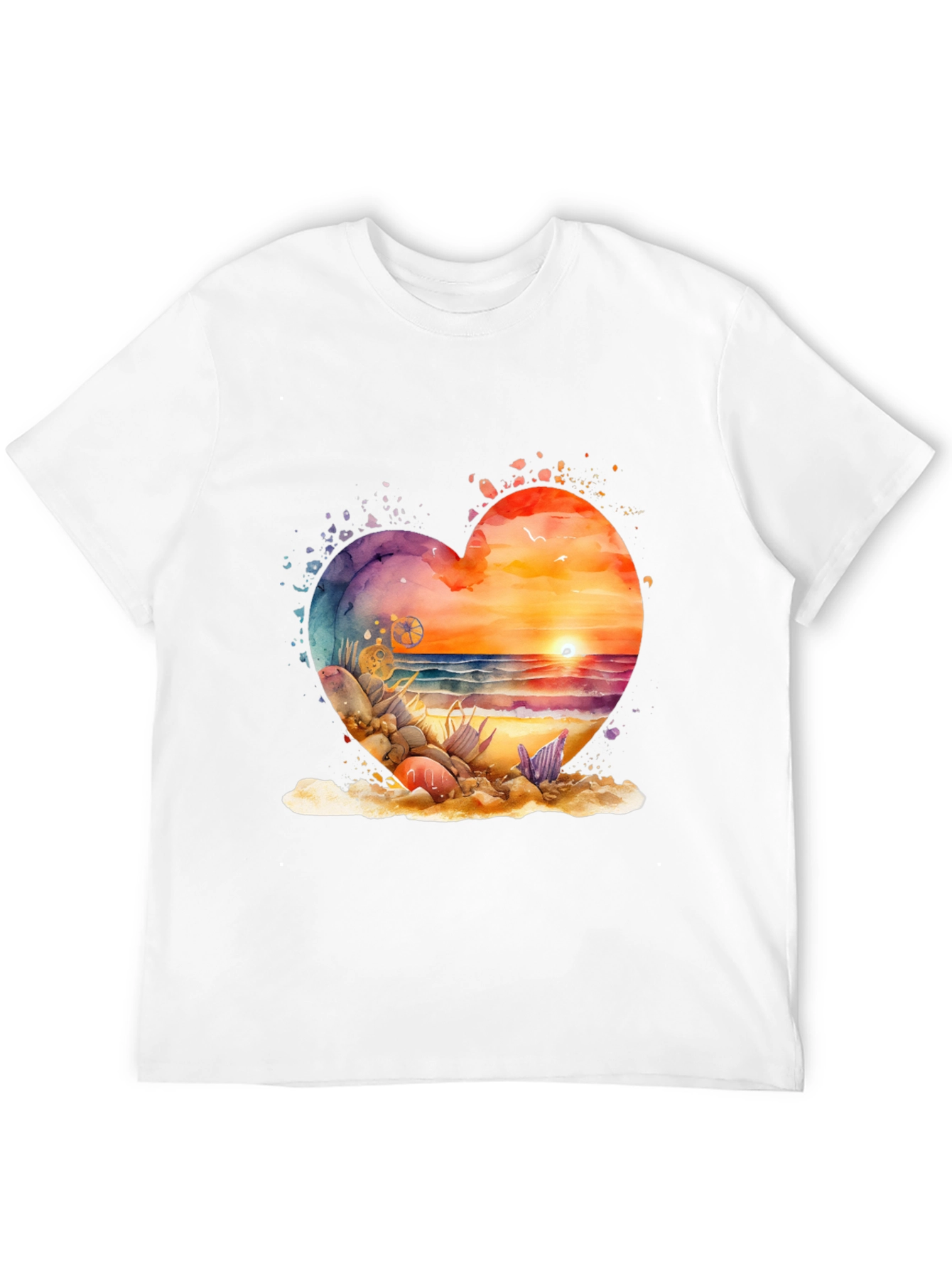 Heart Beach Sunset Graphic Tee