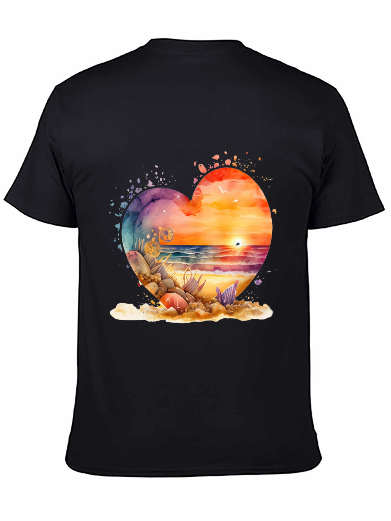 Heart Beach Sunset Graphic Tee