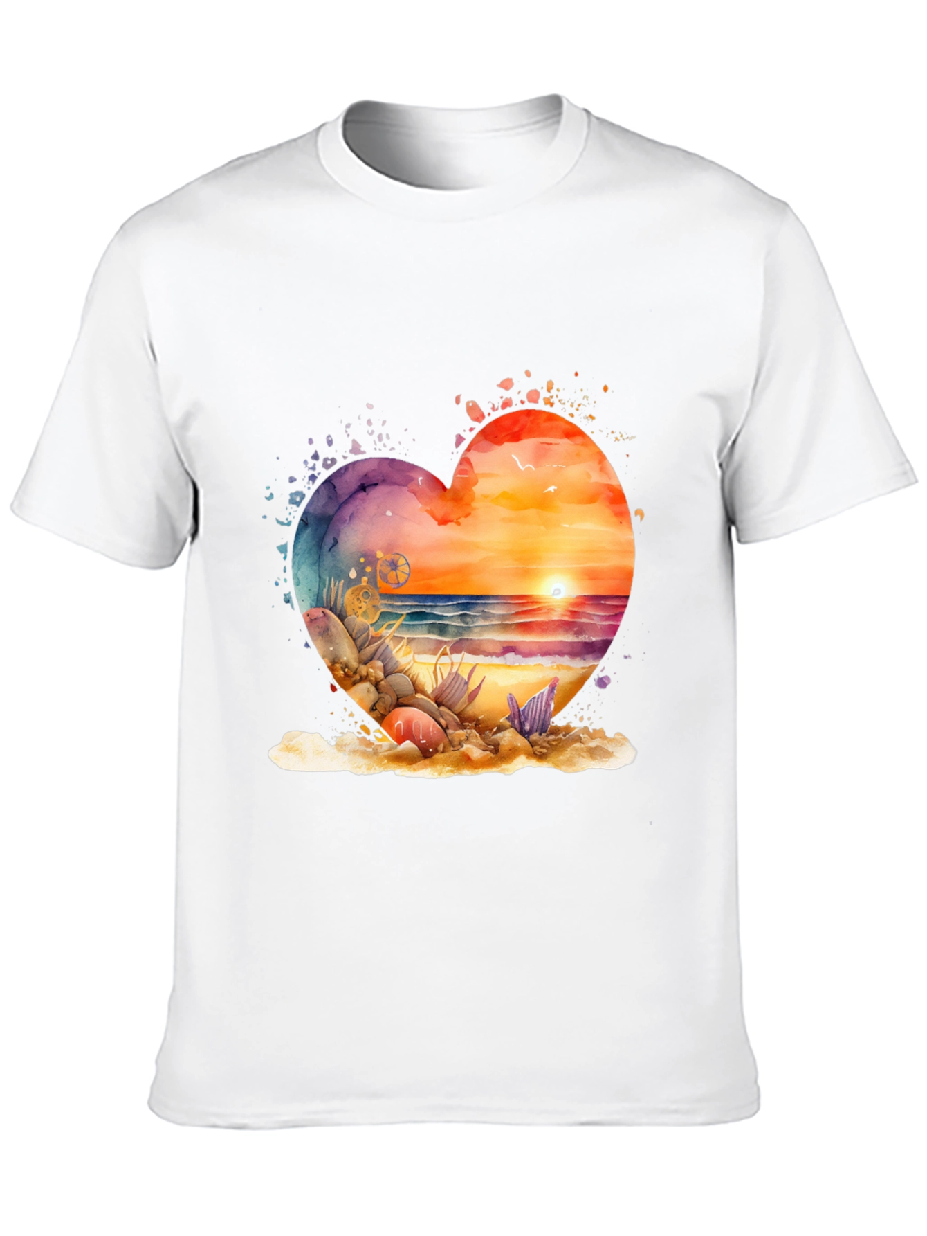 Heart Beach Sunset Graphic Tee