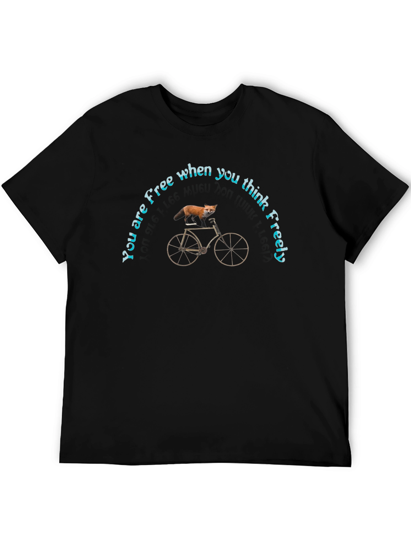 Free Thinker Fox Bicycle Graphic T-Shirt