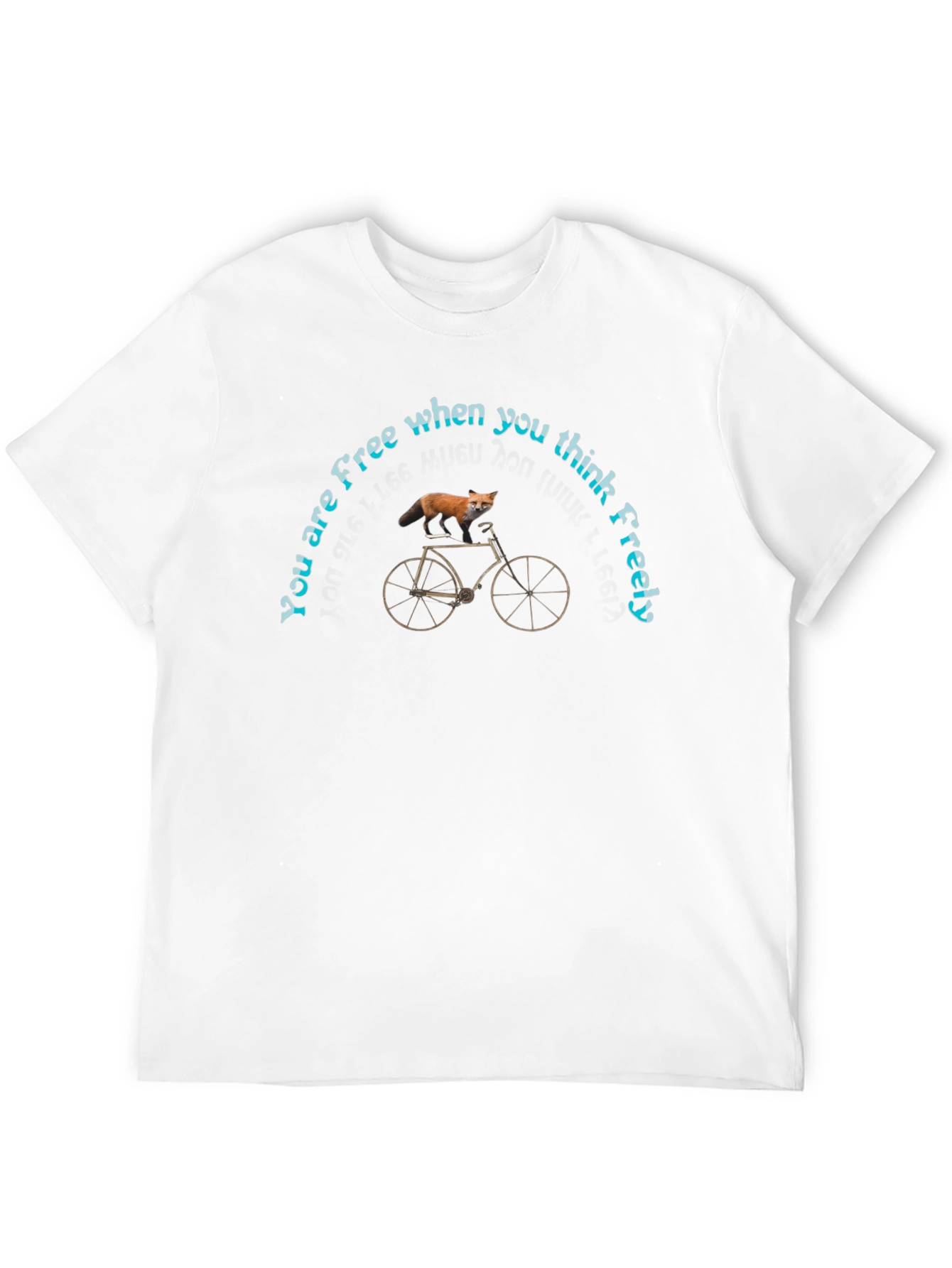 Free Thinker Fox Bicycle Graphic T-Shirt