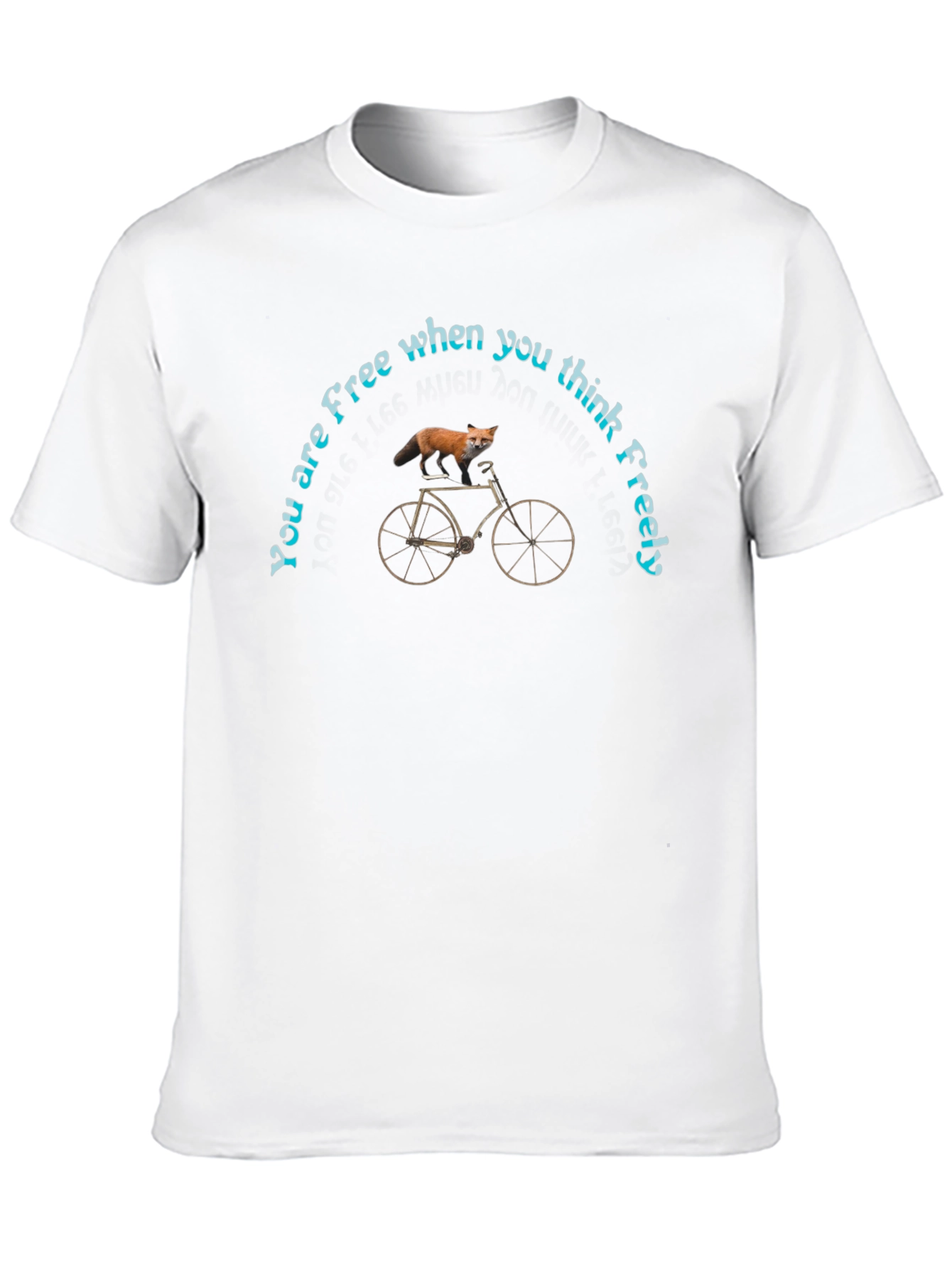 Free Thinker Fox Bicycle Graphic T-Shirt