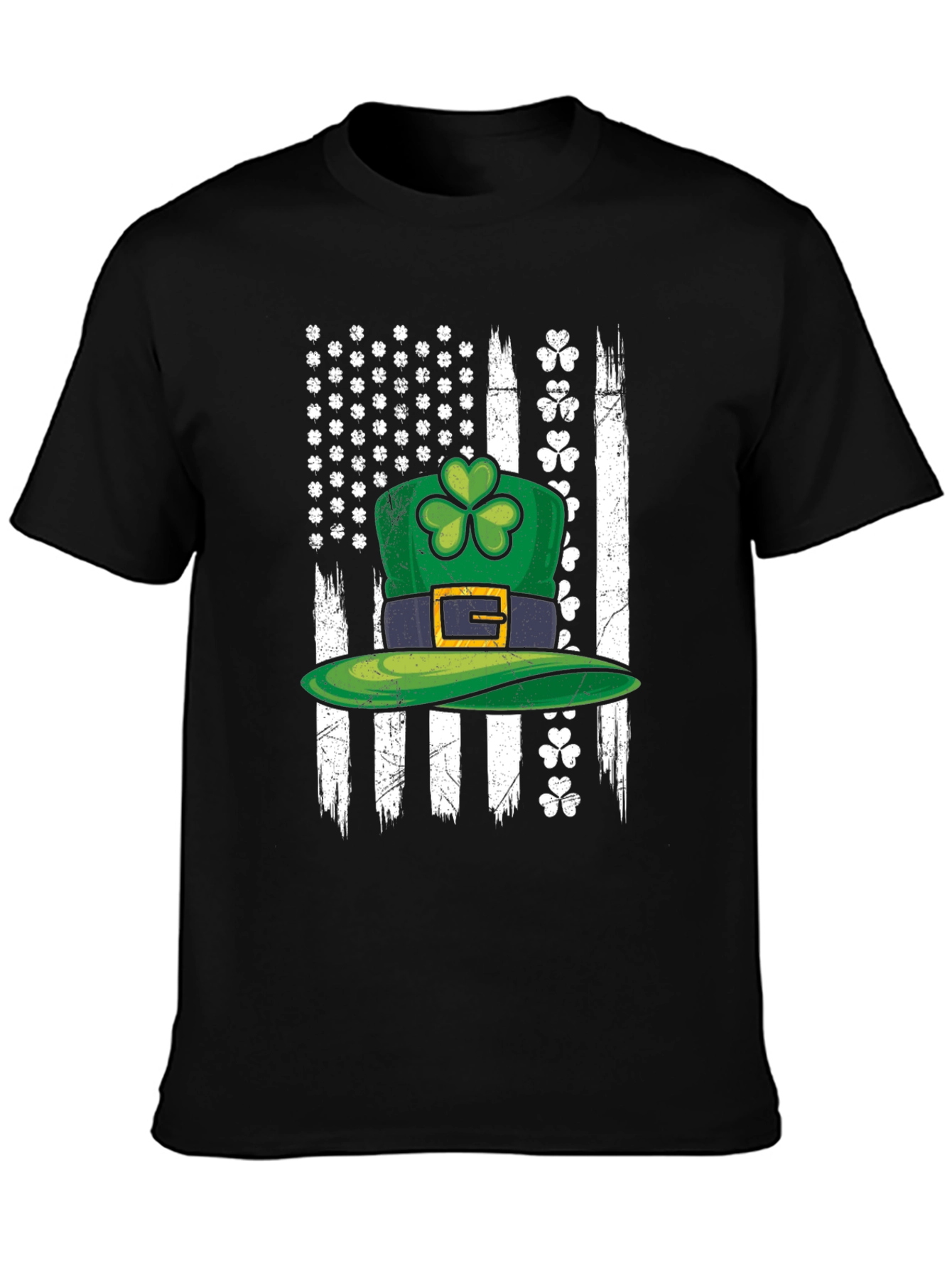 St. Patricks Day American Flag Shamrock T-Shirt