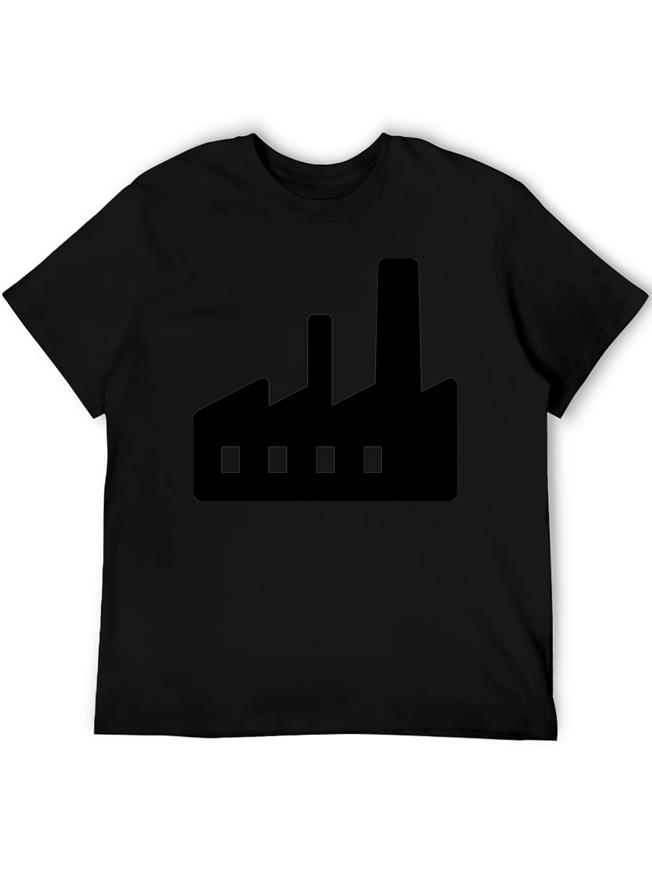 Factory Graphic Black T-Shirt - Industrial Style
