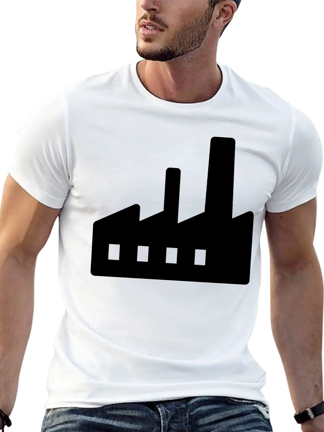 Factory Graphic Black T-Shirt - Industrial Style