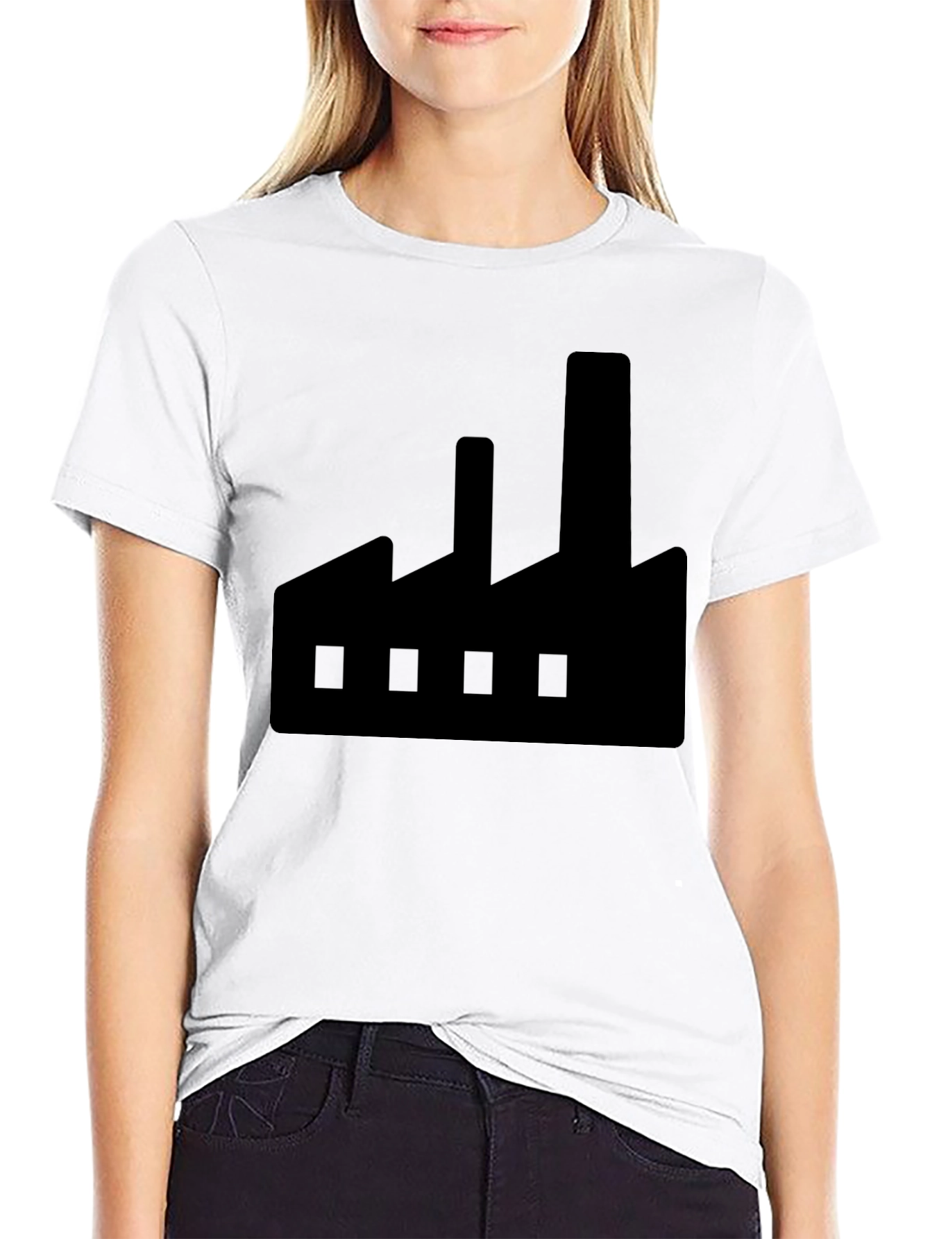Factory Graphic Black T-Shirt - Industrial Style