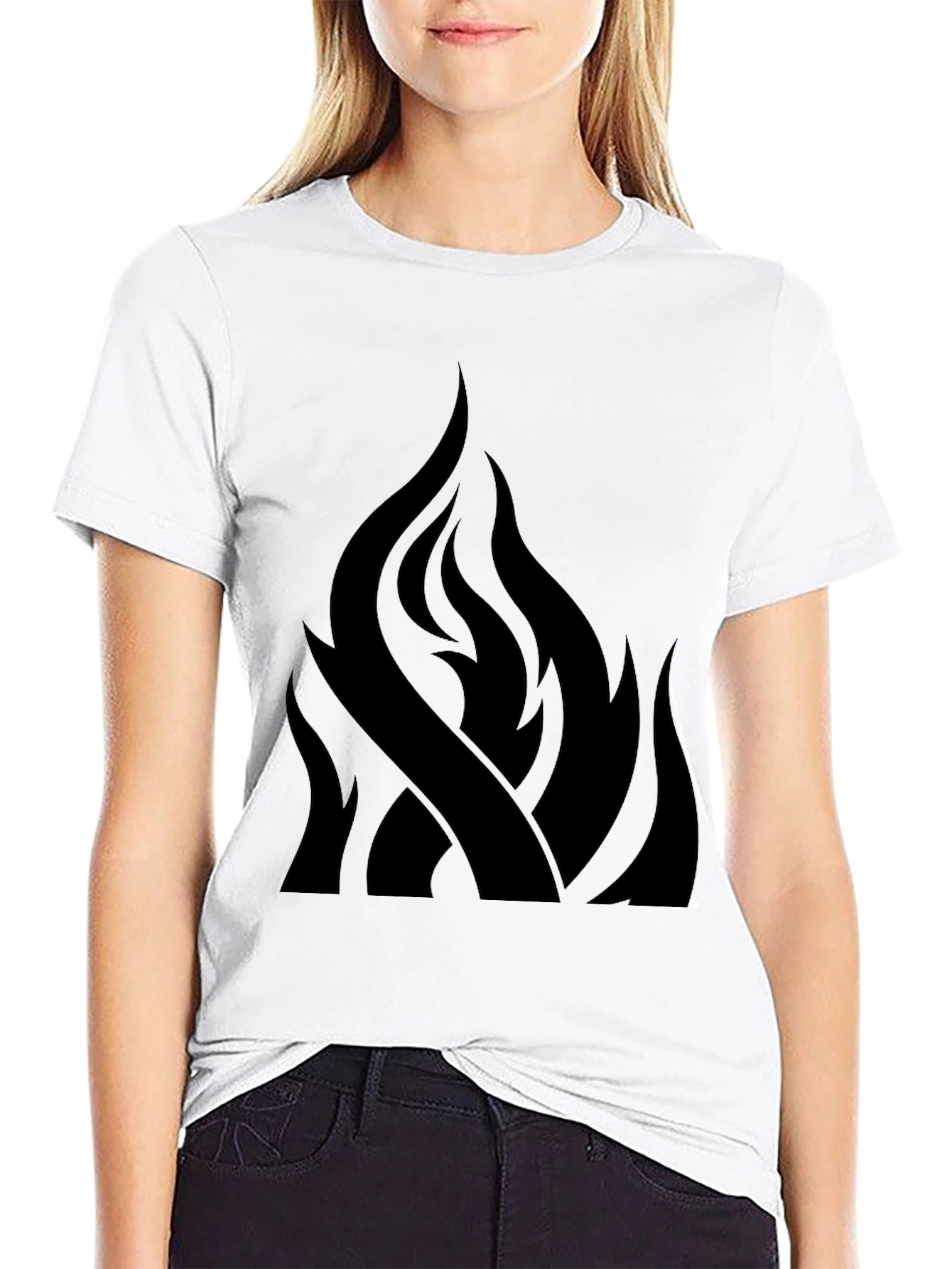 Black Flames Graphic Tee - Mens Casual Shirt
