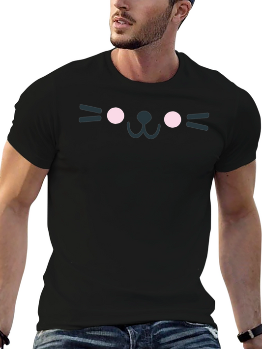 Cute Black Cat Face T-Shirt - Unisex