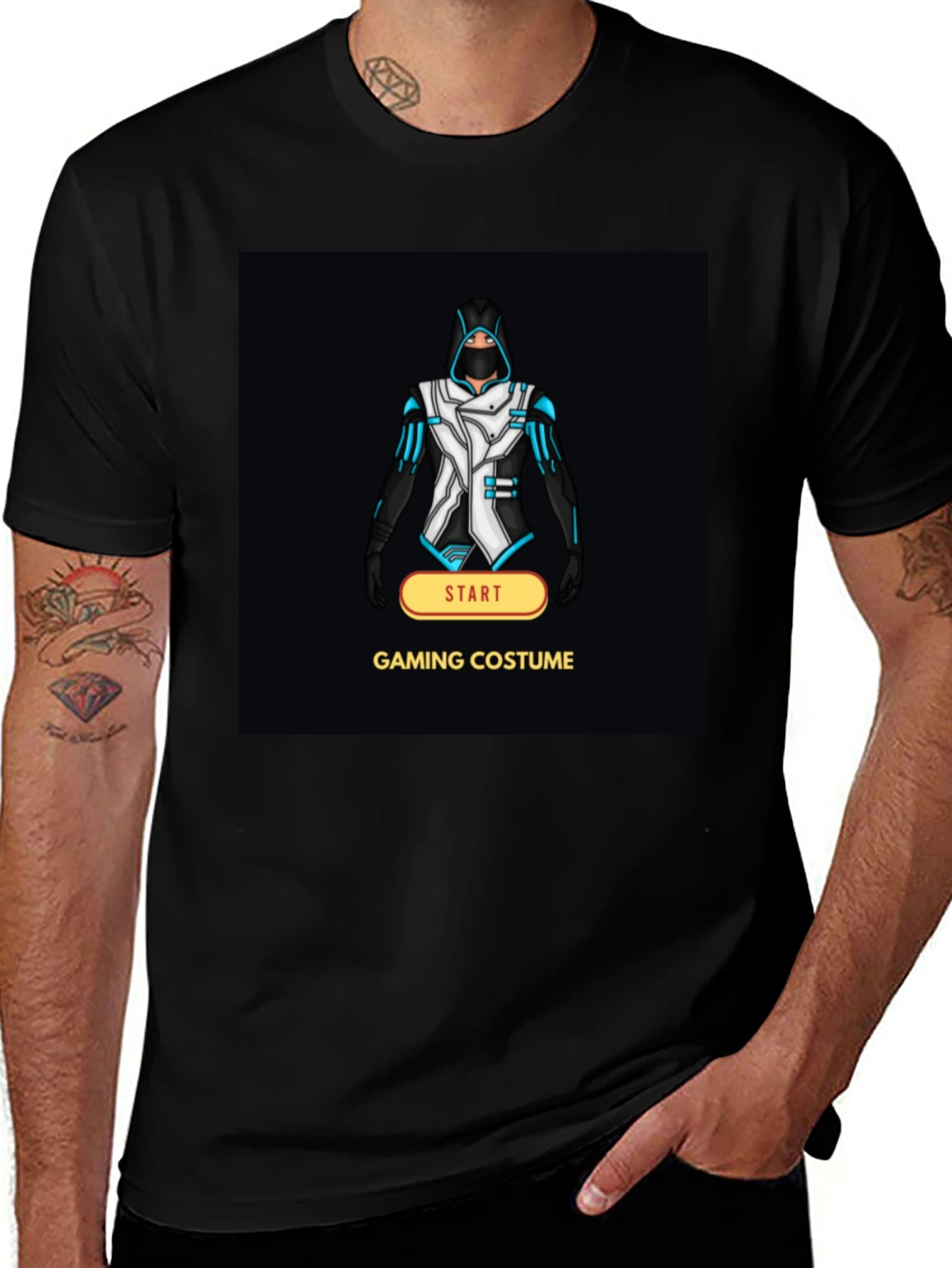 Gaming Costume Graphic Tee - Black T-Shirt
