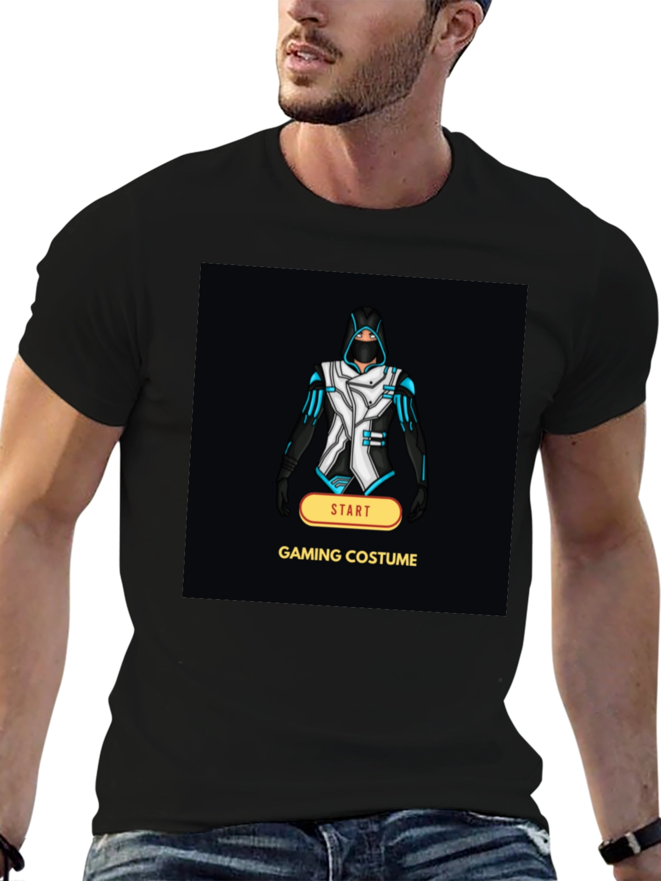 Gaming Costume Graphic Tee - Black T-Shirt